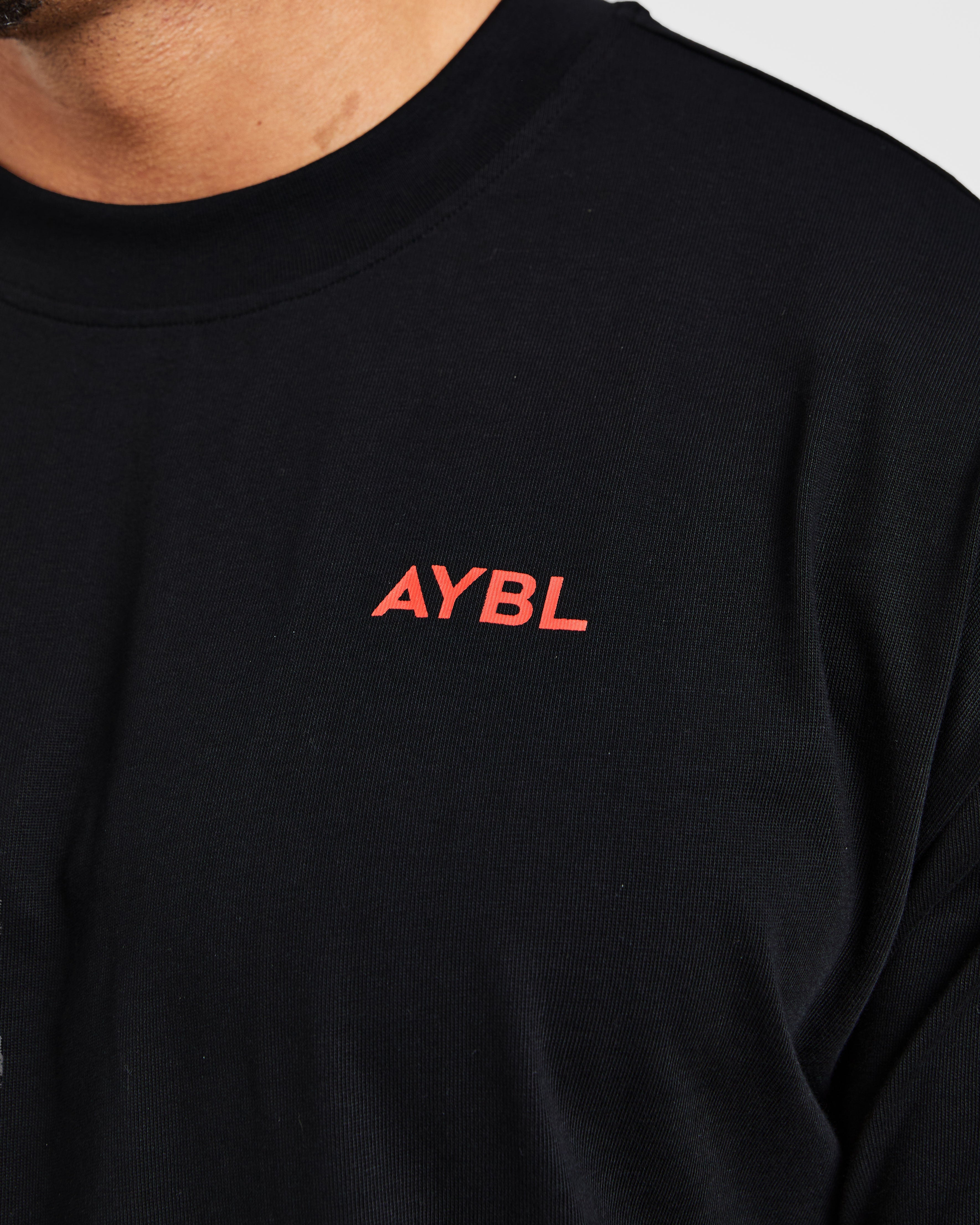 Essential Oversized T Shirt - Zwart/Rood