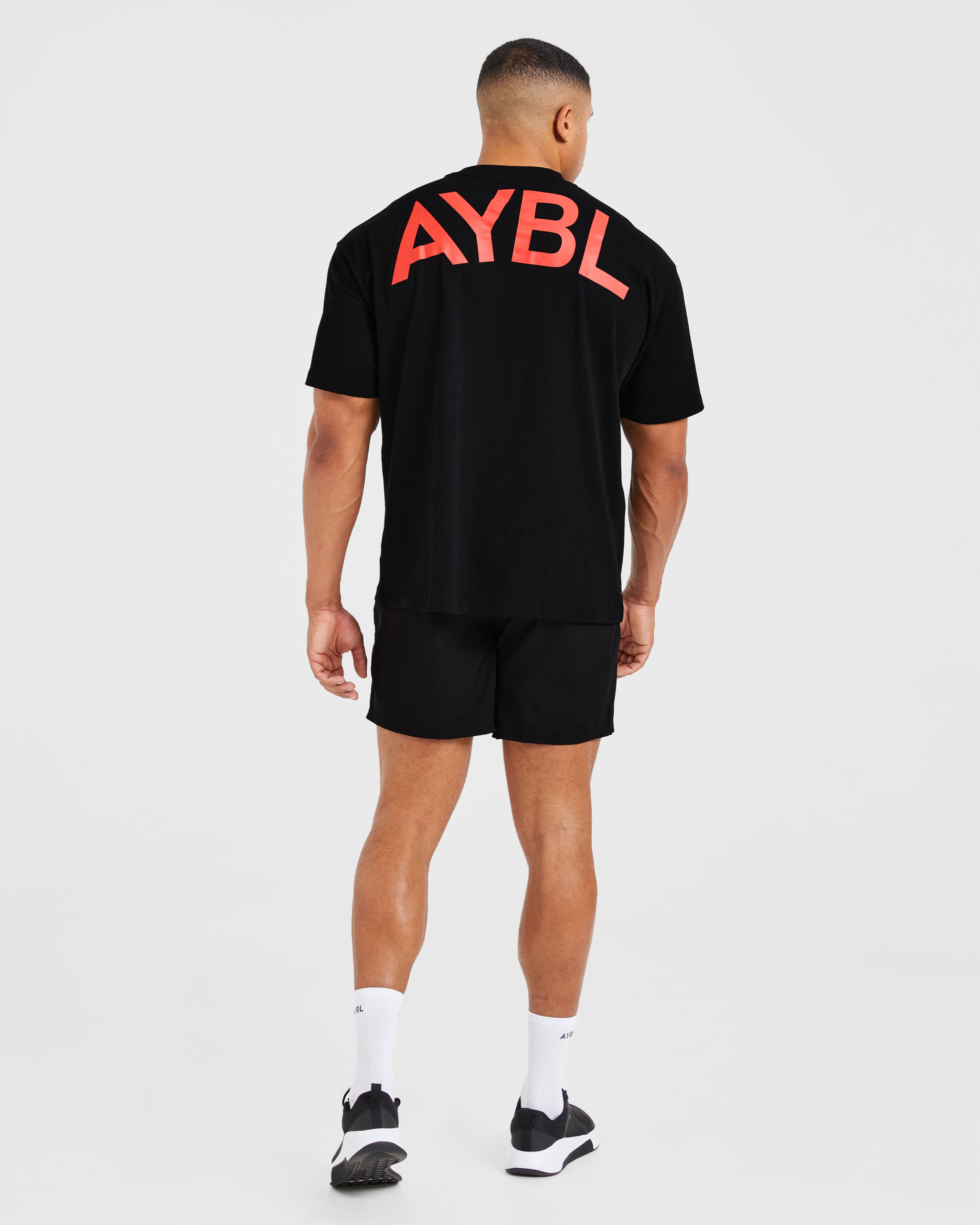 Essential Oversized T Shirt - Zwart/Rood