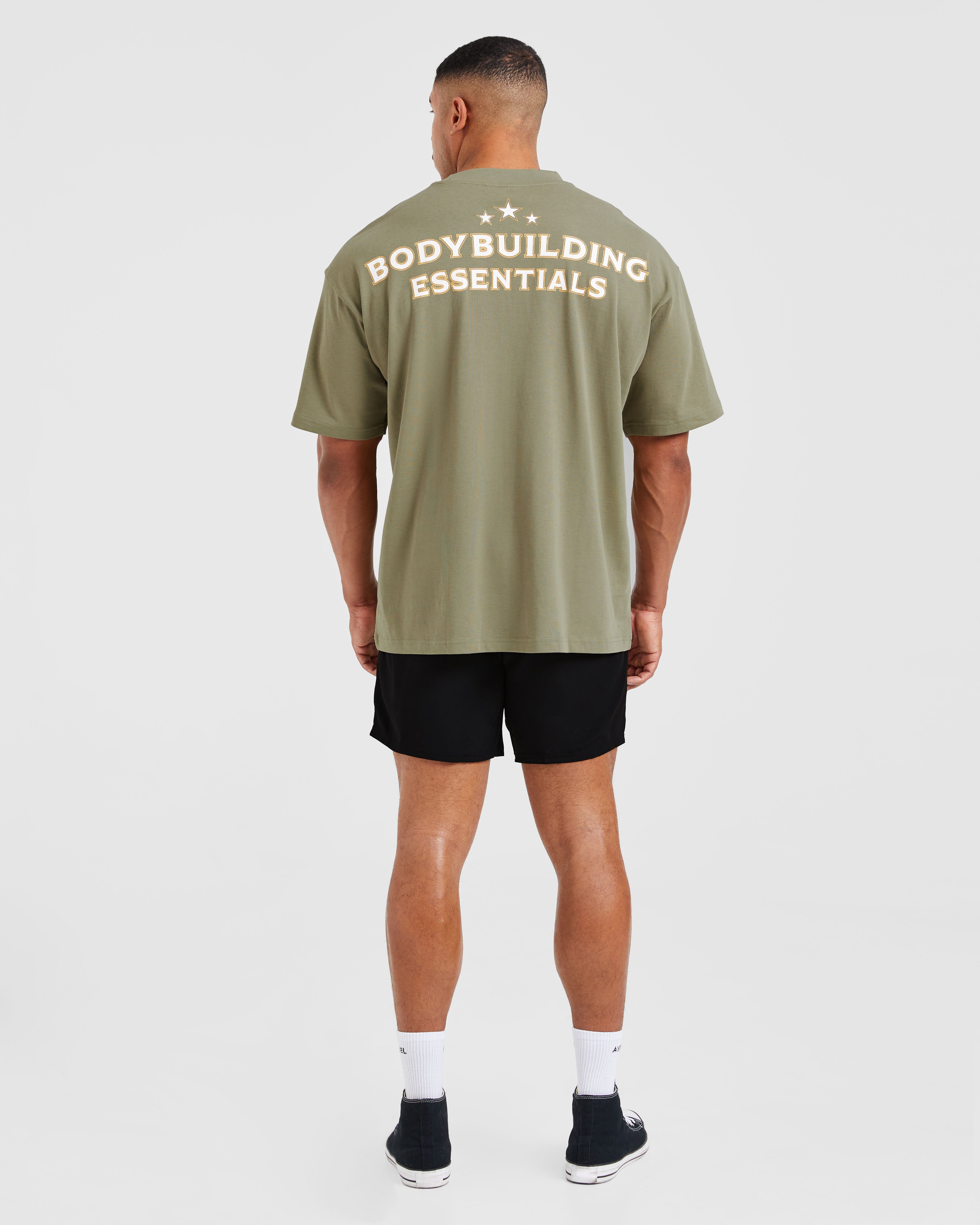 Wesley Vissers X Body Building Essentials Oversized T Shirt - Desert Groen