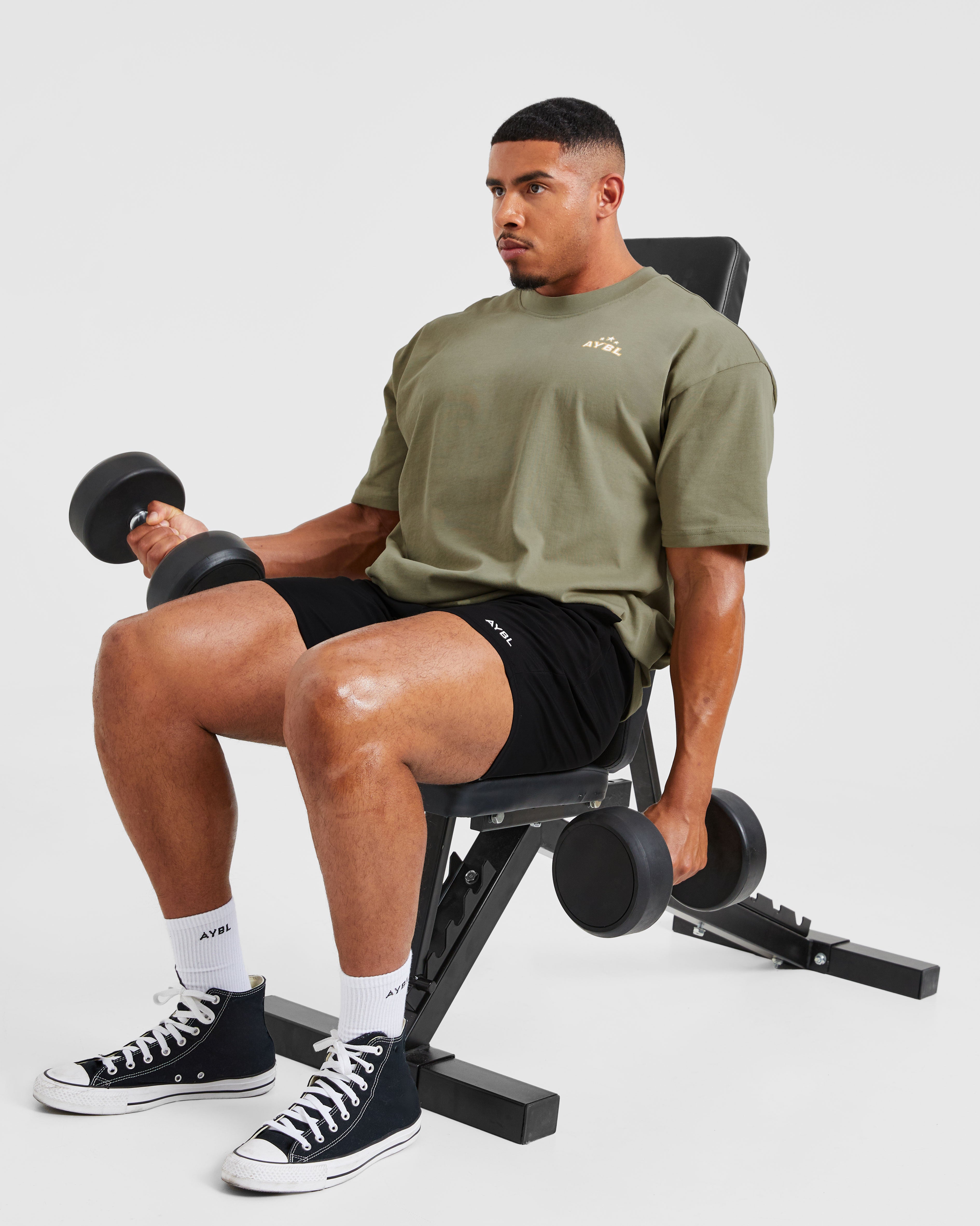 Wesley Vissers X Body Building Essentials Oversized T Shirt - Desert Groen