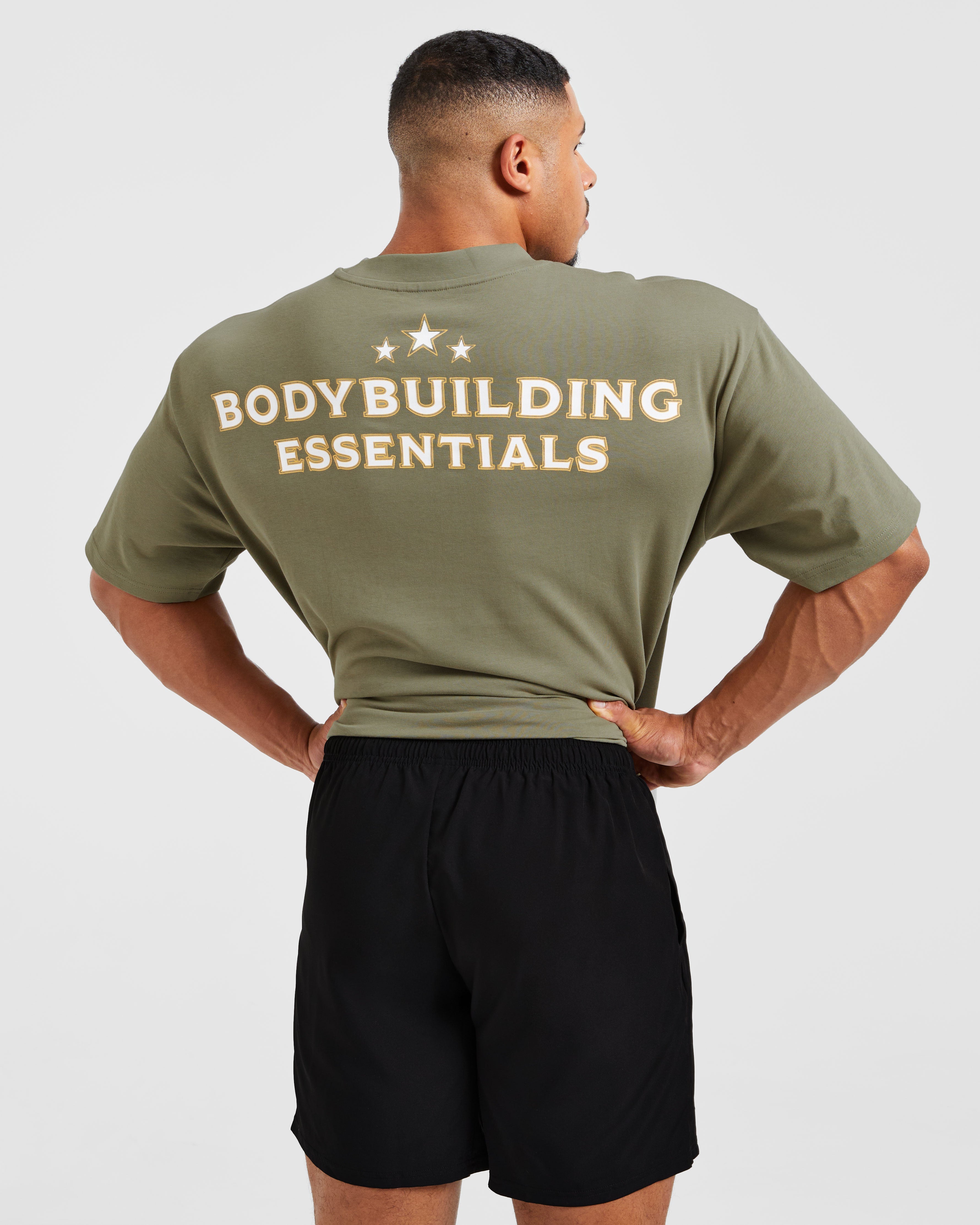 Wesley Vissers X Body Building Essentials Oversized T Shirt - Desert Groen