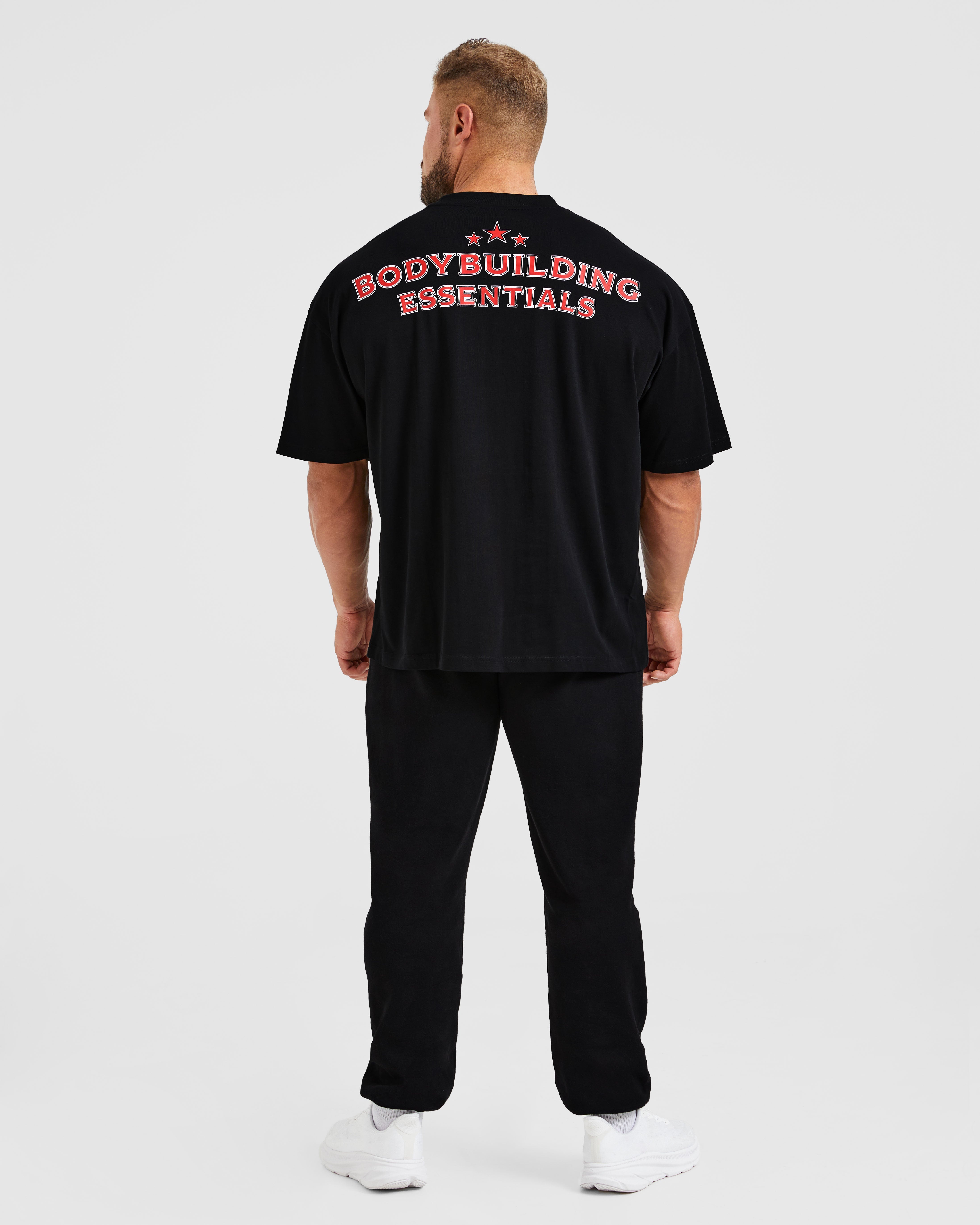 Wesley Vissers X Body Building Essentials Oversized T Shirt - Zwart/Rood