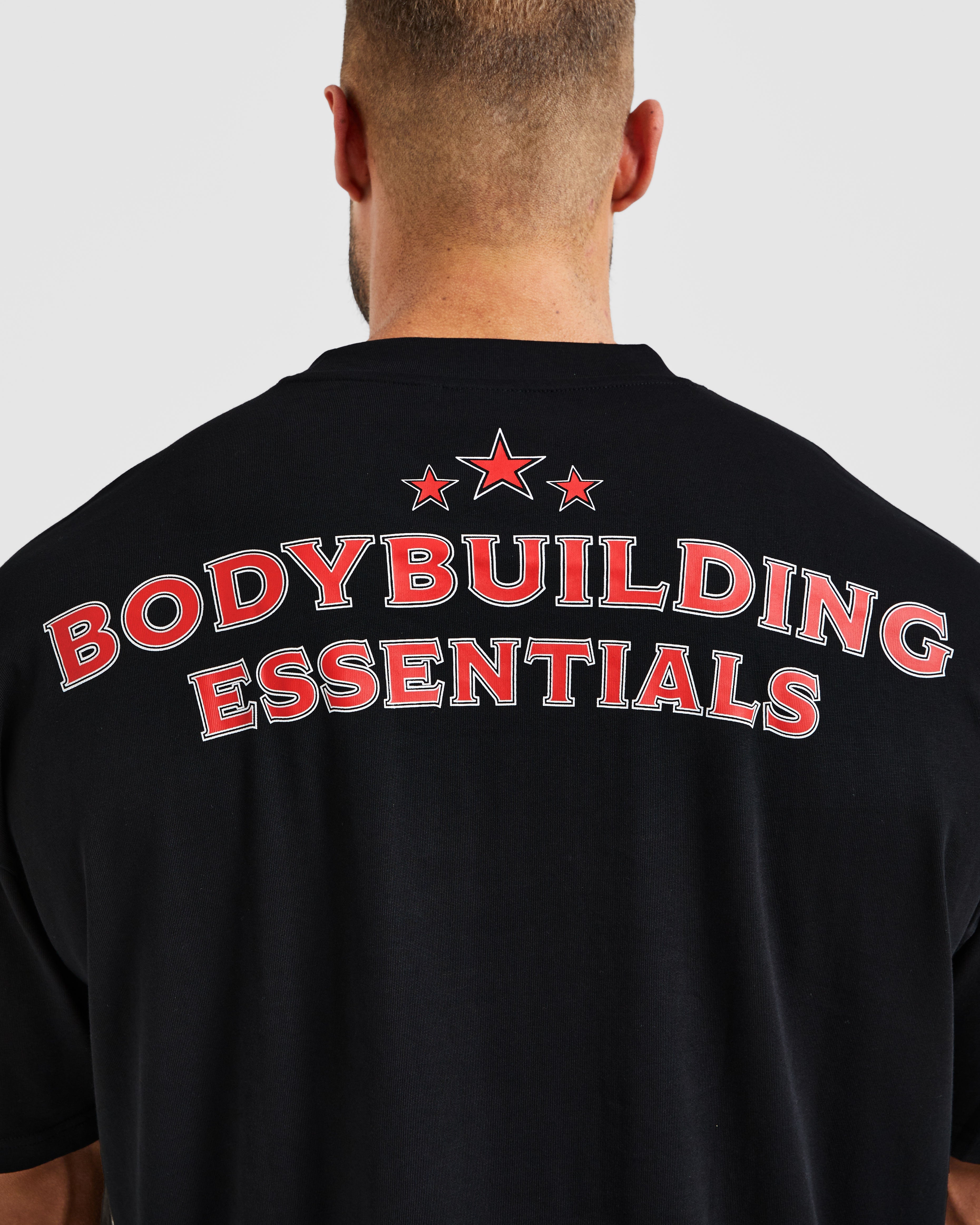 Wesley Vissers X Body Building Essentials Oversized T Shirt - Zwart/Rood