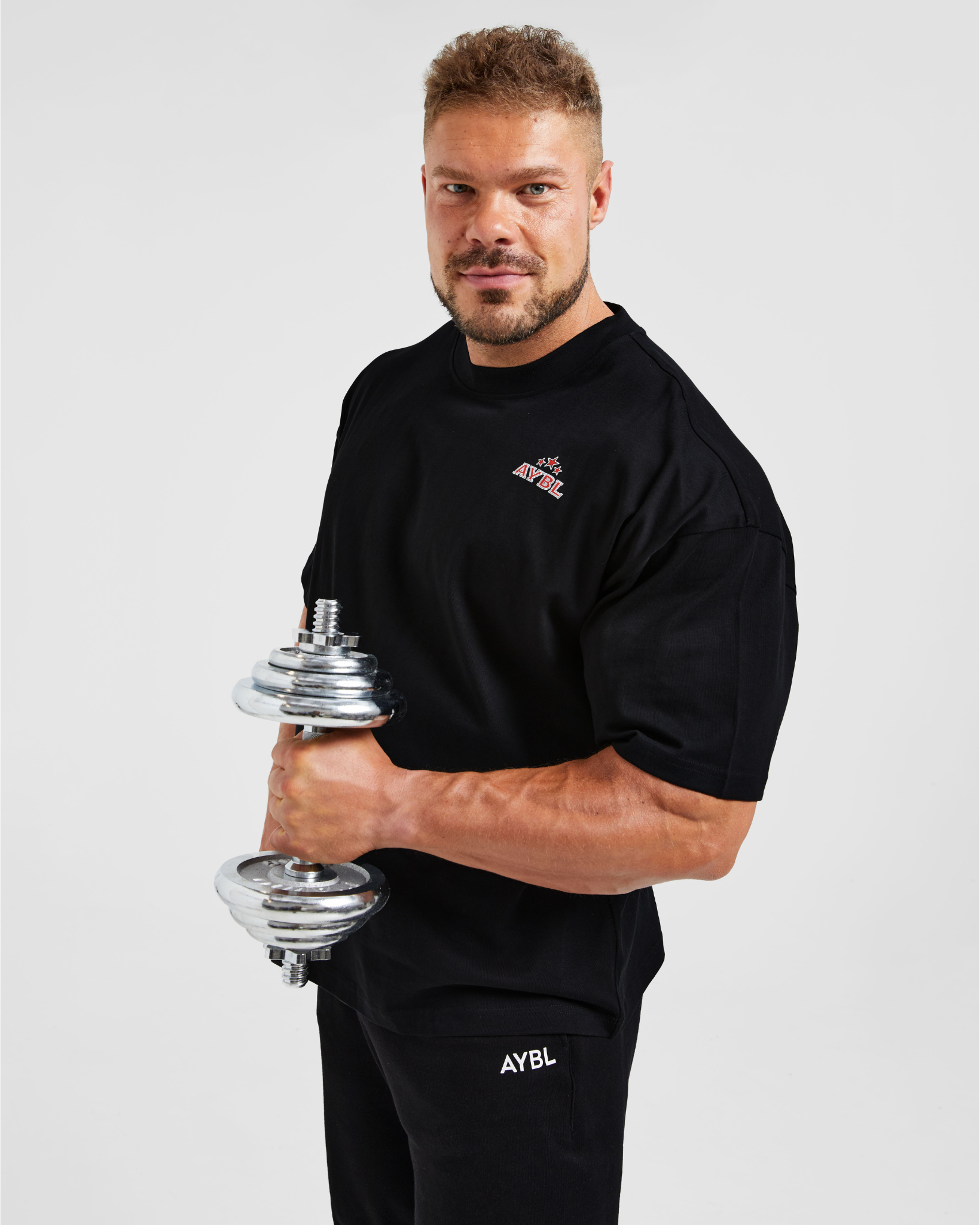 Wesley Vissers X Body Building Essentials Oversized T Shirt - Zwart/Rood