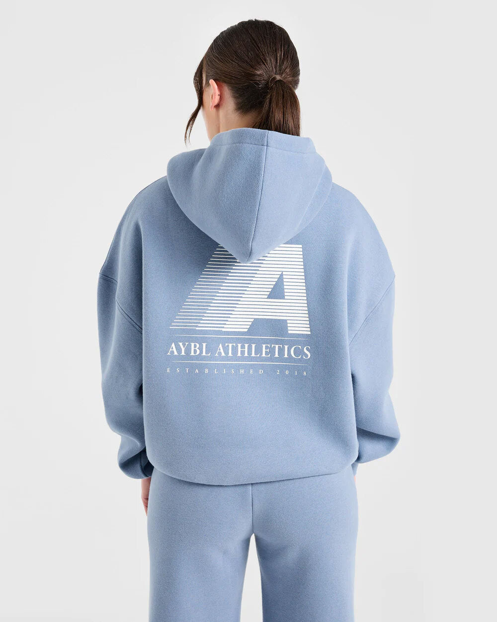 Retro Athletics Oversized Hoodie - Vintage Blauw