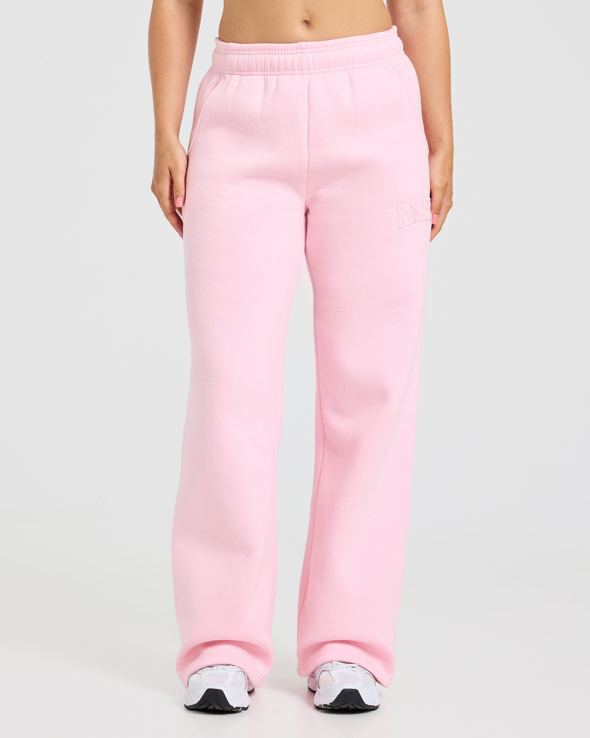 Varsity Applique Oversized Straight Leg Joggers - Baby Roze
