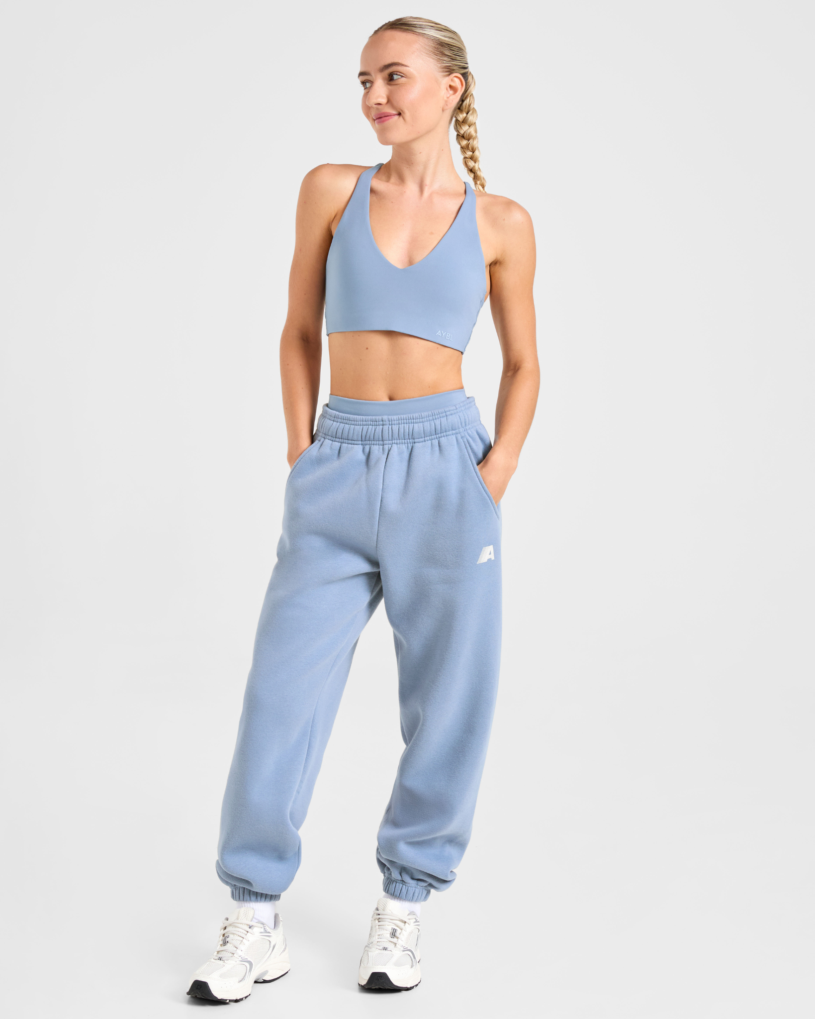 Retro Athletics Oversized Joggers - Vintage Blauw