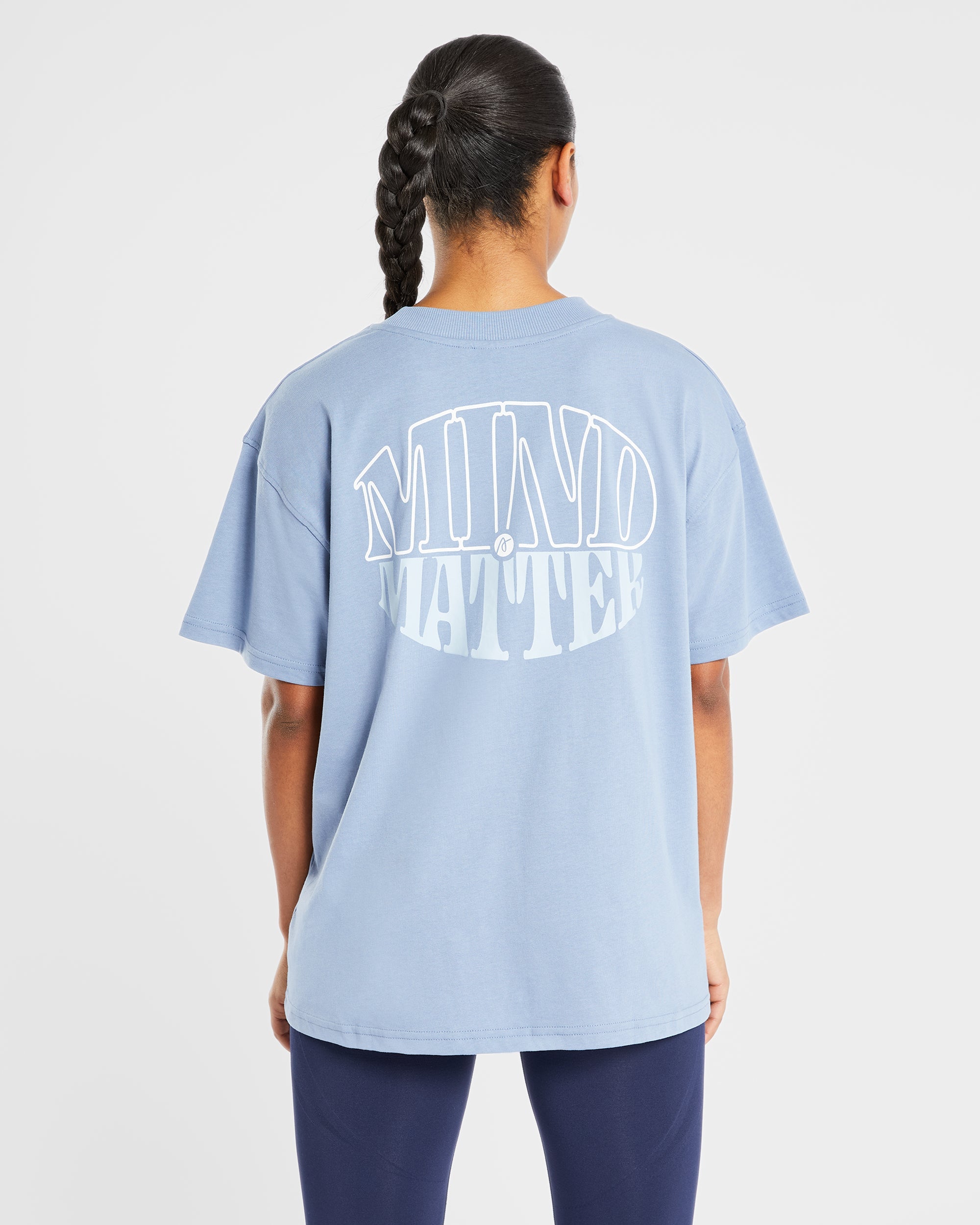 Mind Over Matter Oversized T Shirt - Blauw