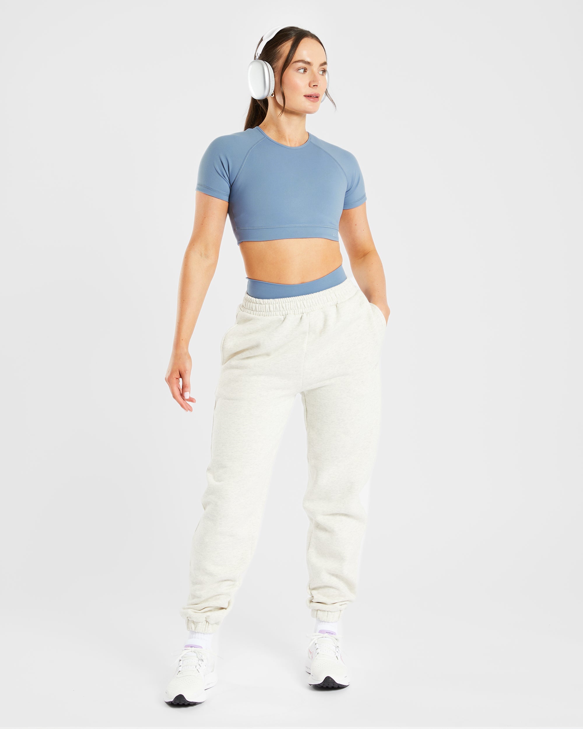 Staple Crop Top - Slate Blauw