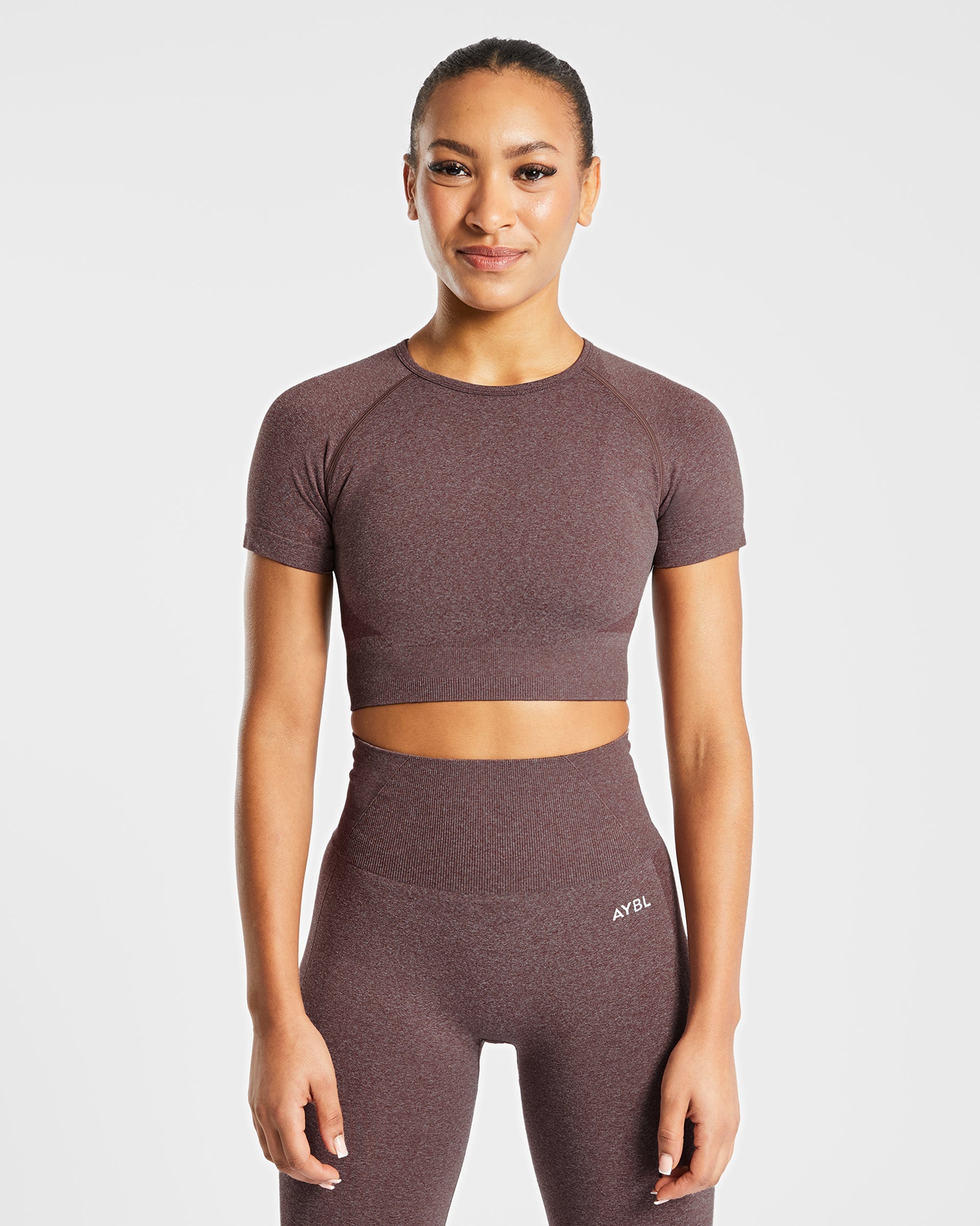 Empower Seamless Crop Top - Bruin Marl
