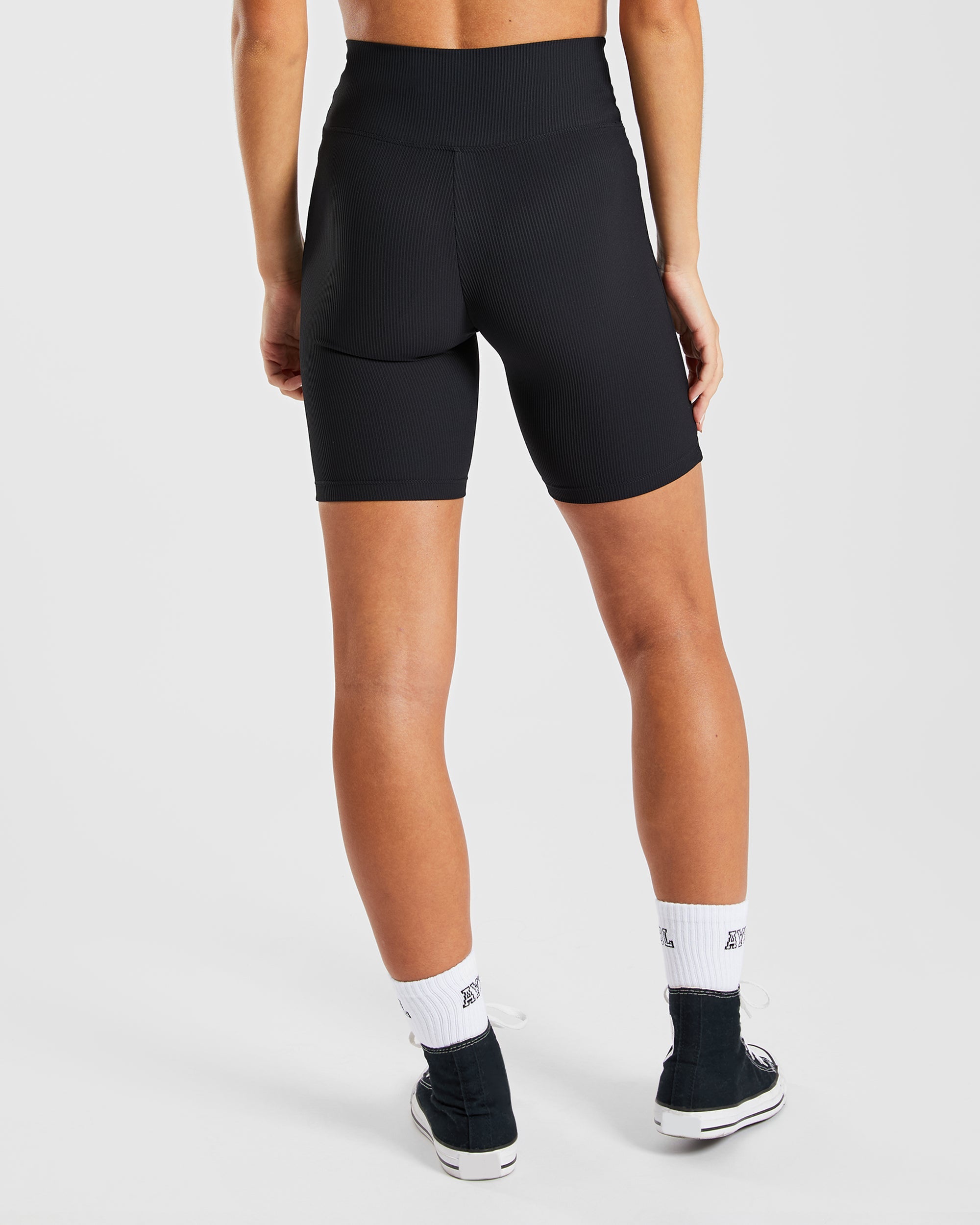 Sculpt Ribbed Cycling Shorts - Zwart