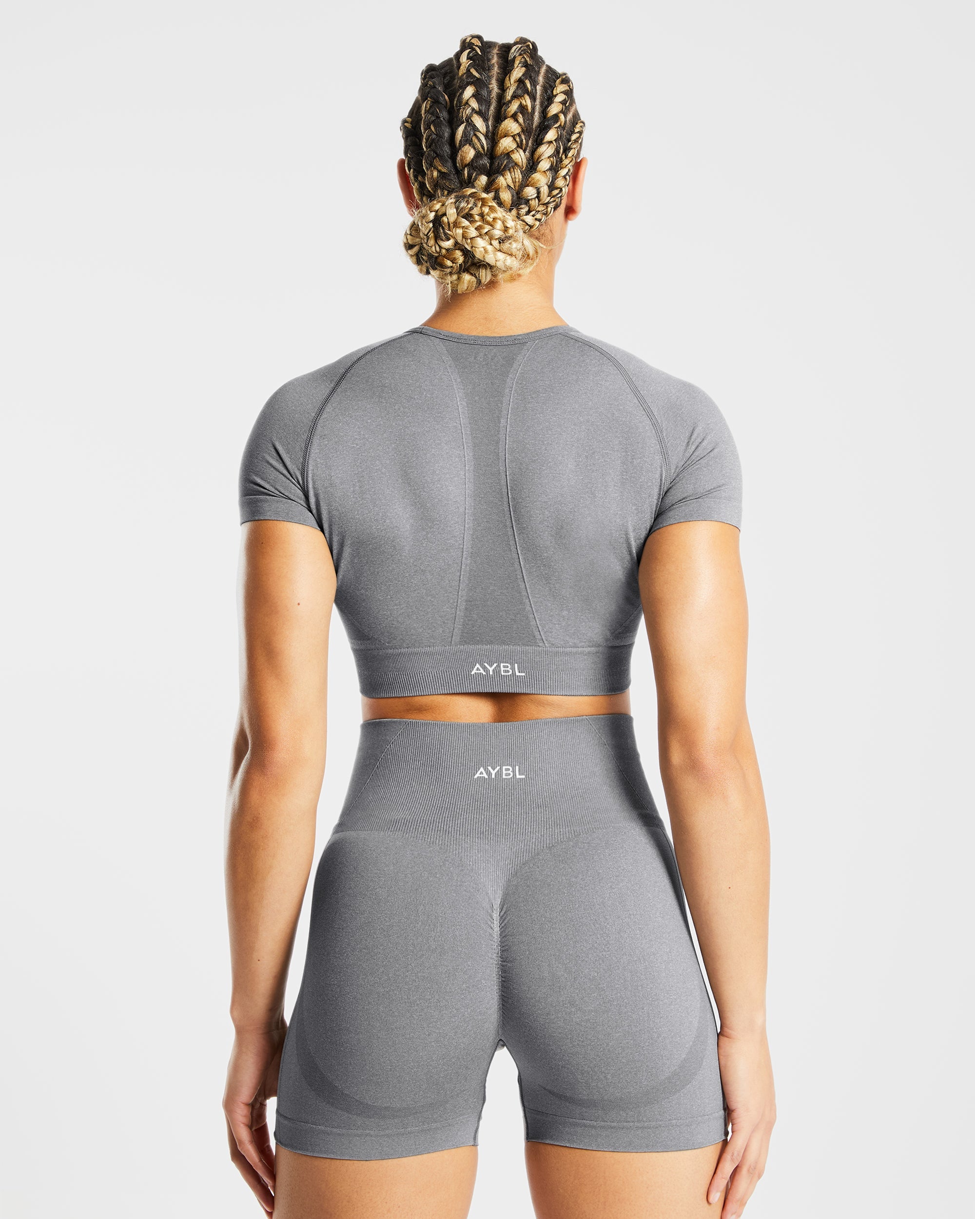 Empower Seamless Crop Top - Grijs Marl