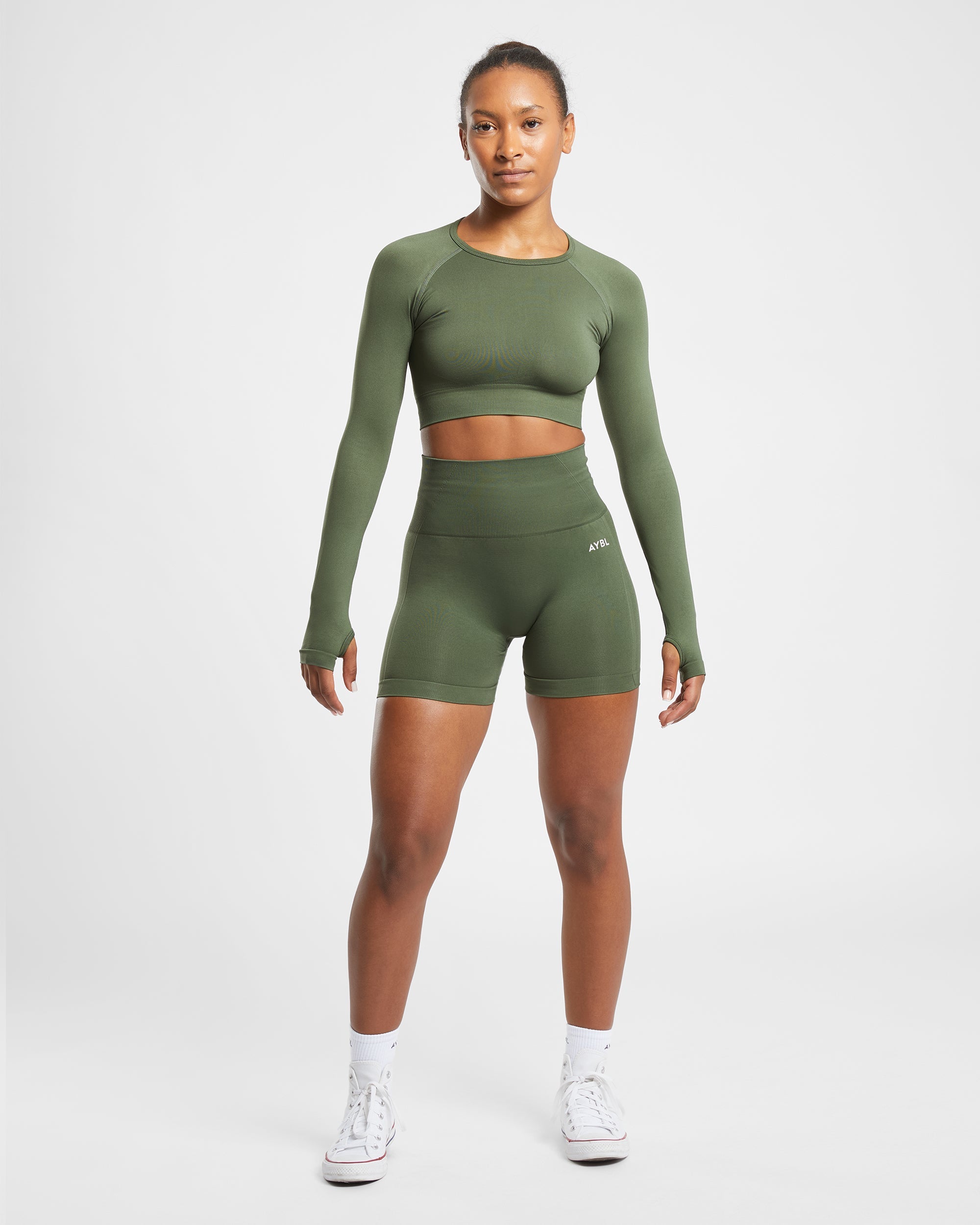 Empower Seamless Shorts - Khaki Groen