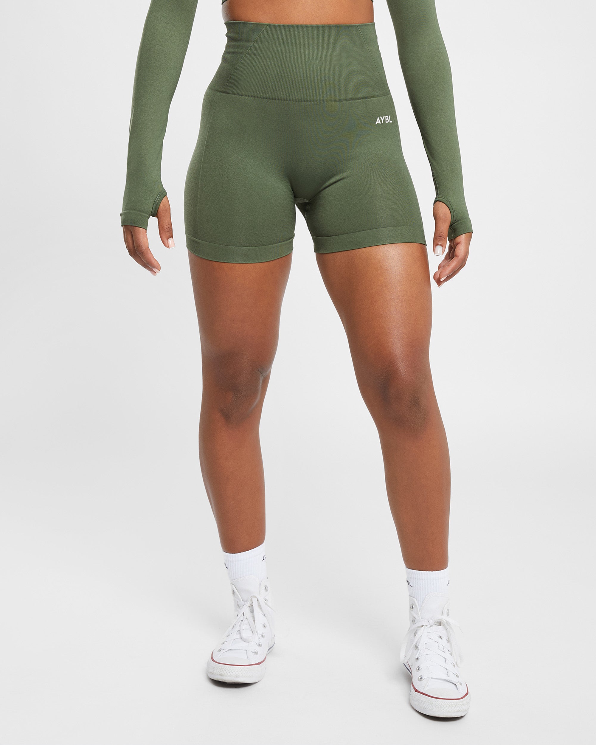 Empower Seamless Shorts - Khaki Groen