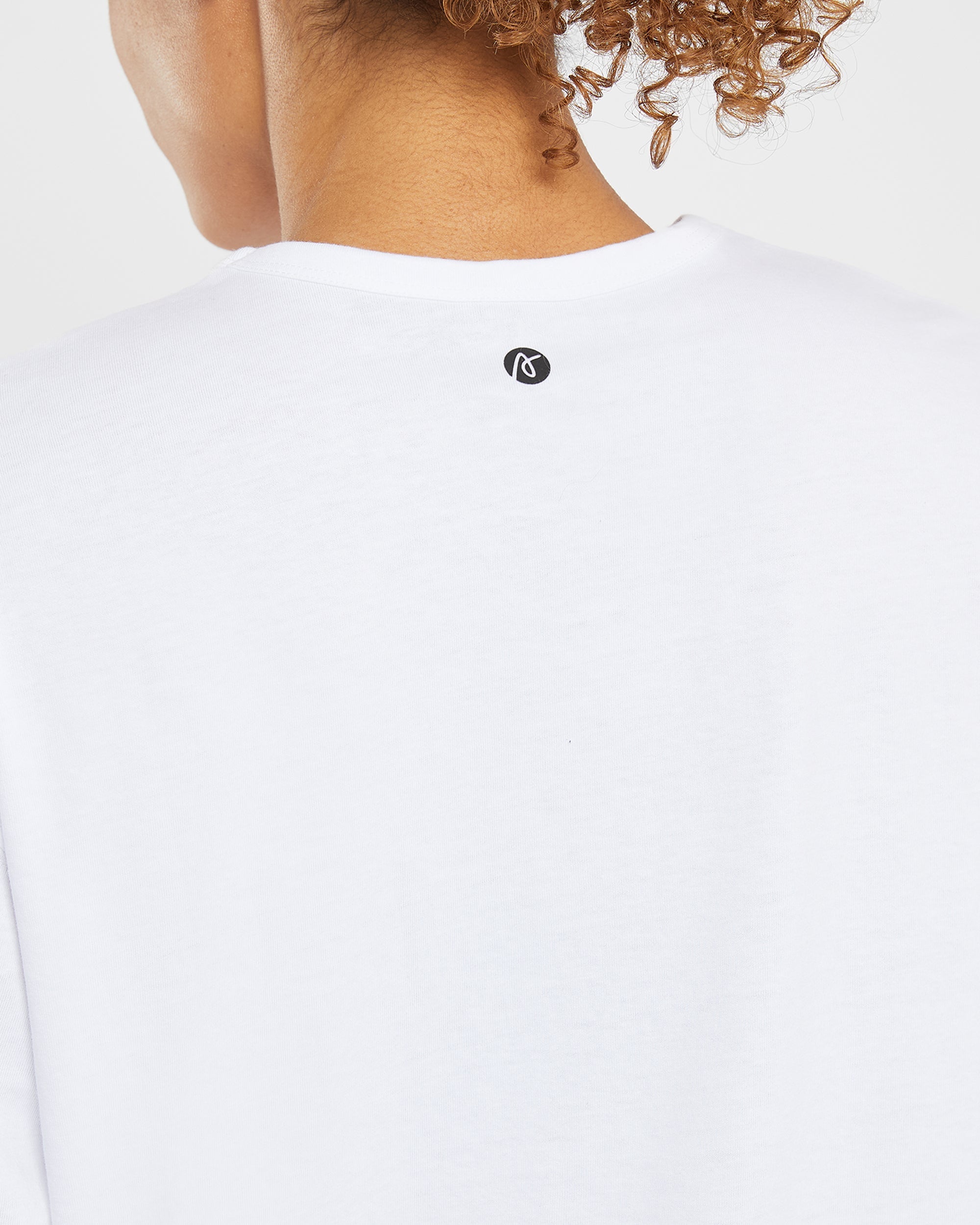 Essential Oversized Long Sleeve T Shirt - Wit