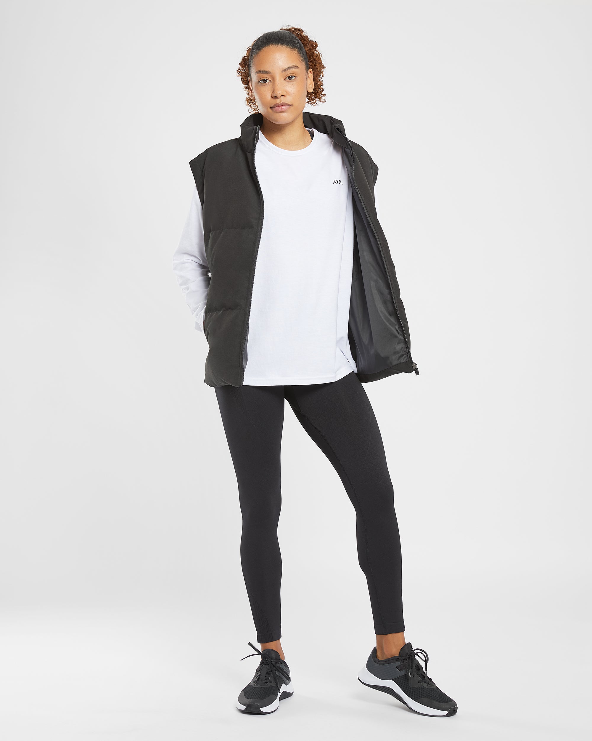 Essential Oversized Long Sleeve T Shirt - Wit