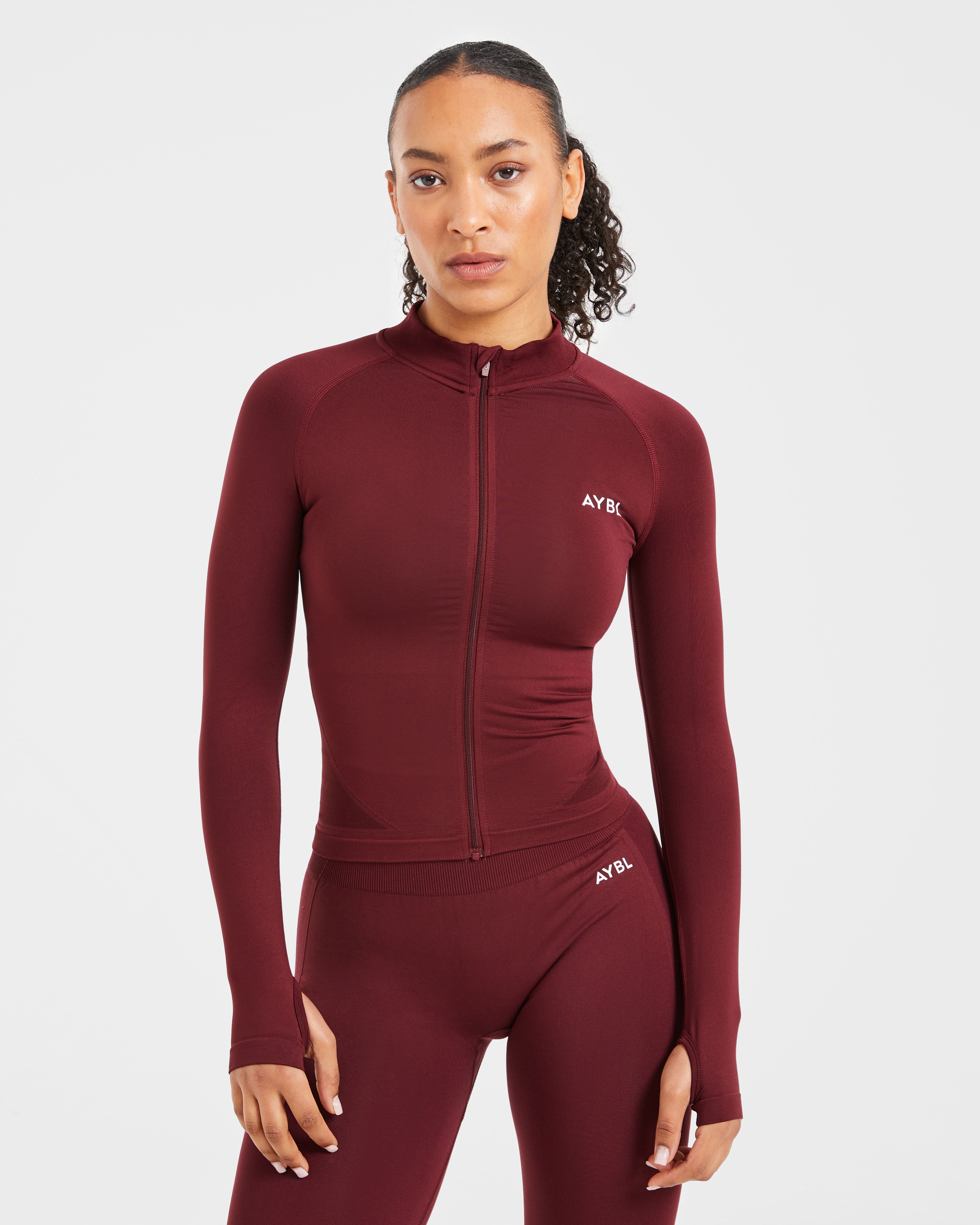 Empower Seamless Full Zip Jacket - Rood Wine