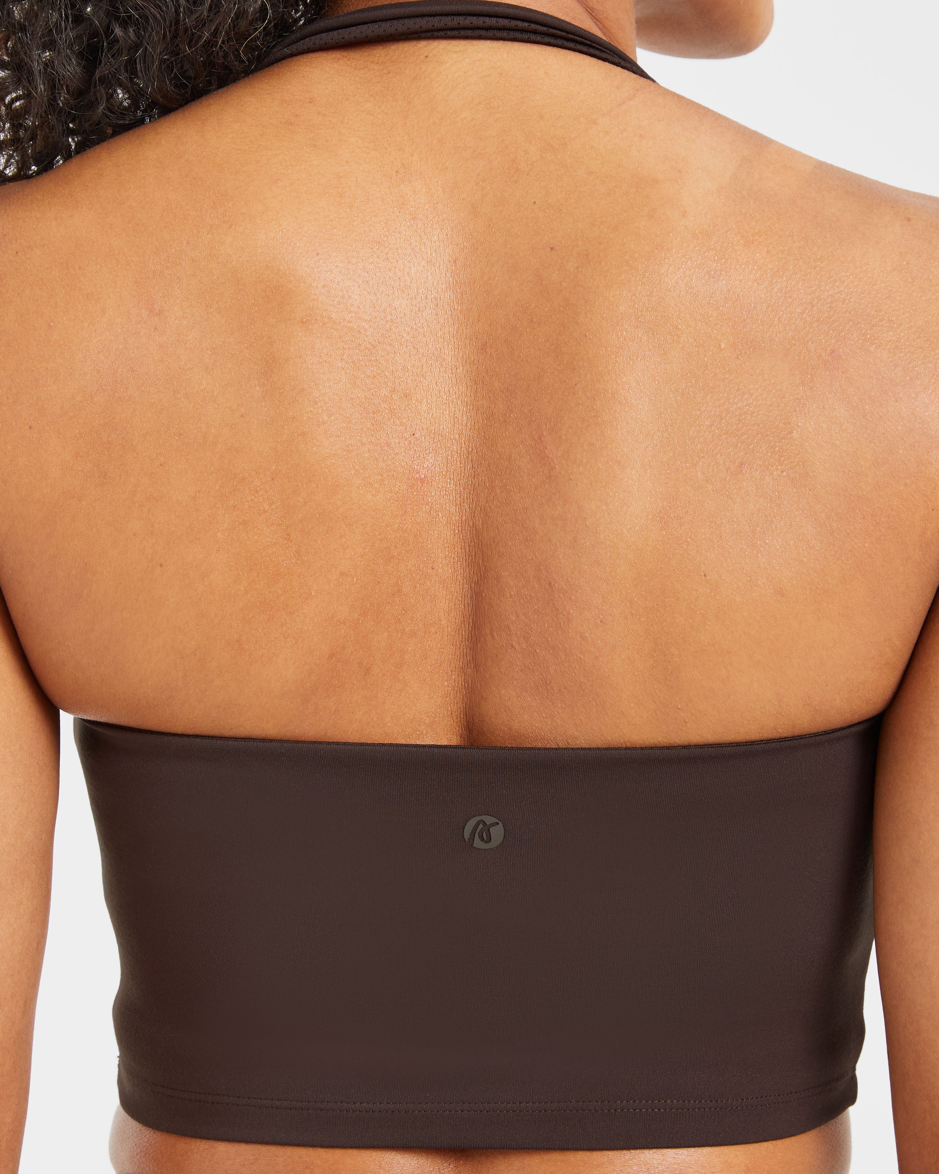 Staple Halterneck Crop Top - Coffee Bruin