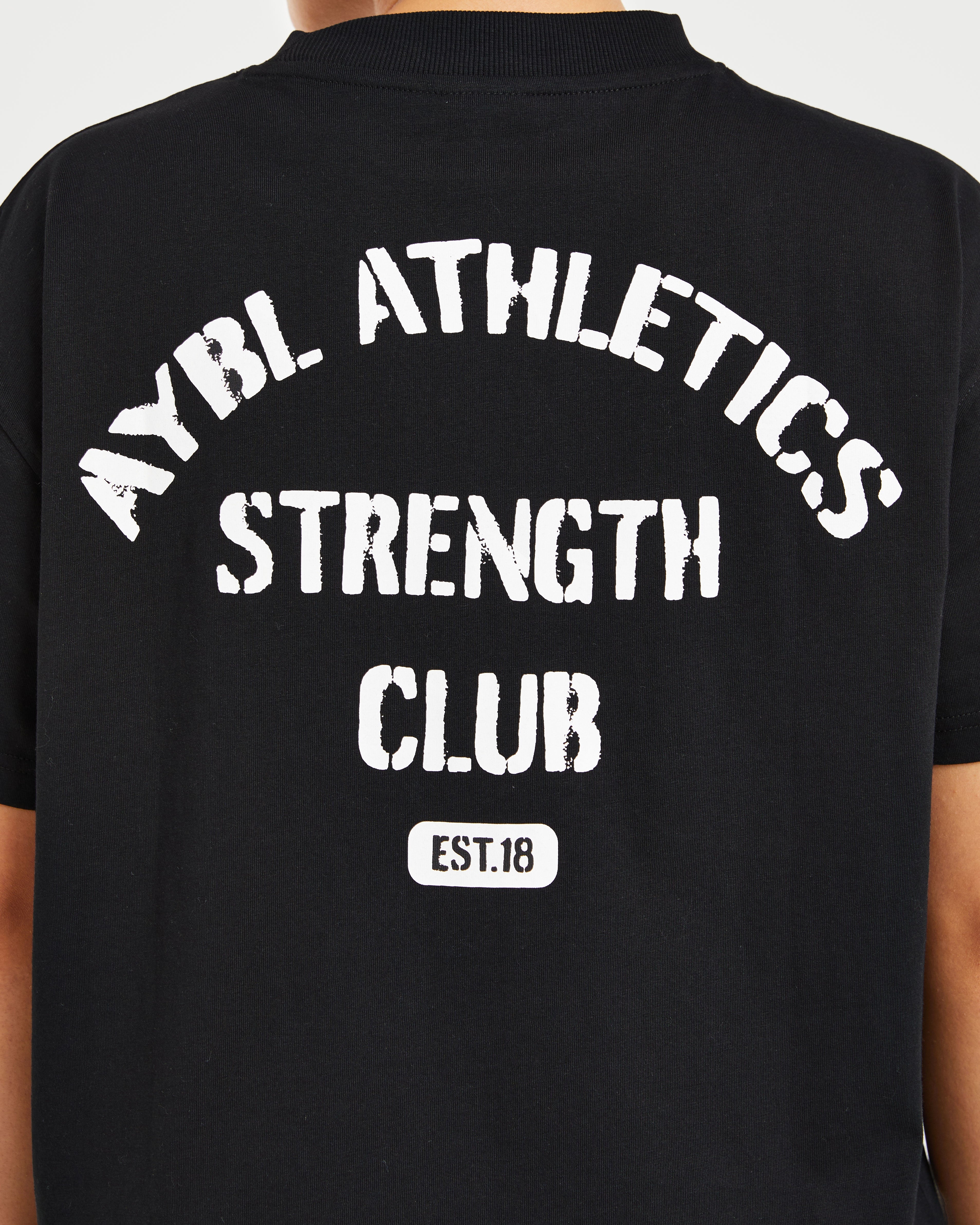 Athletics Strength Club Oversized T Shirt - Zwart