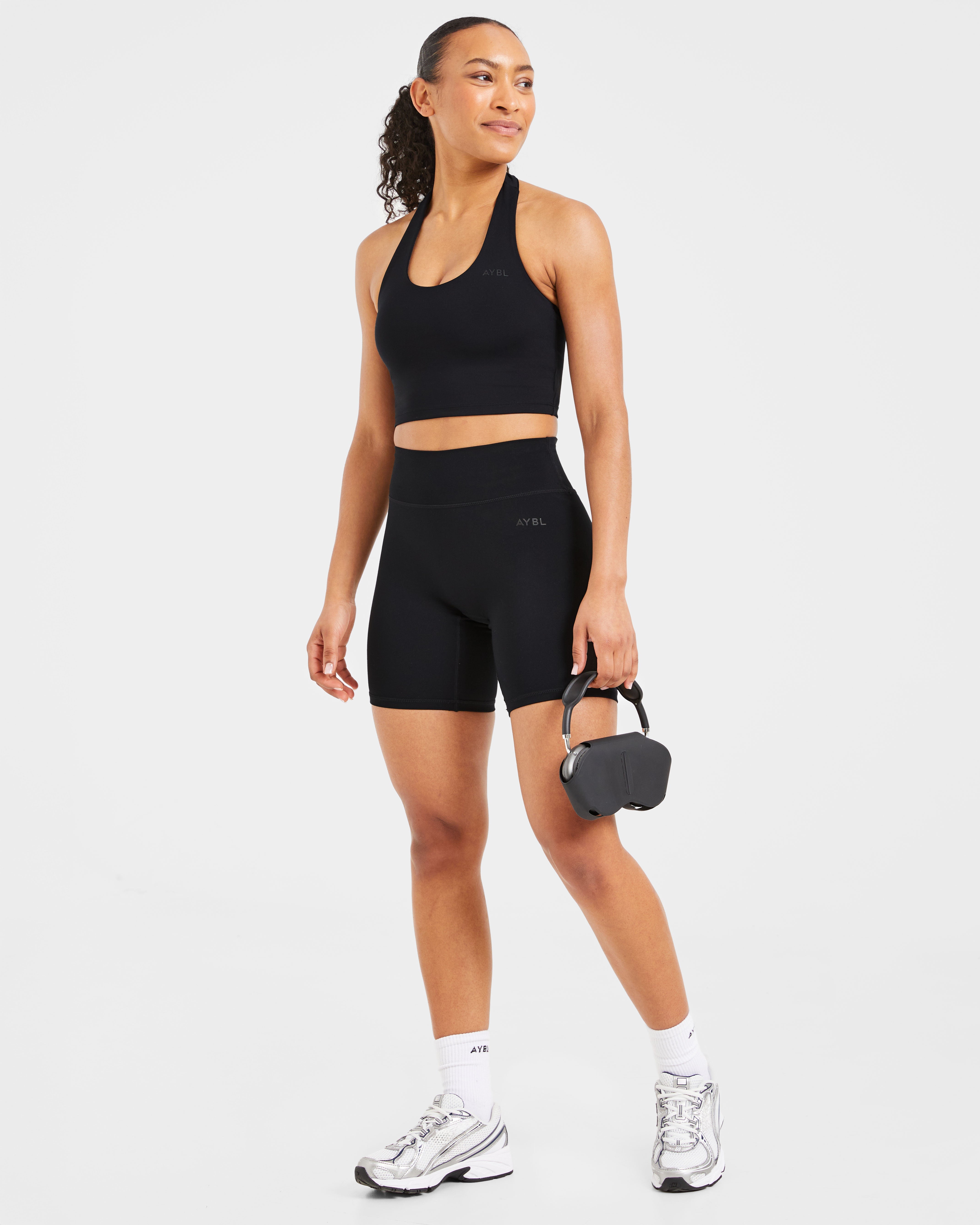 Staple Halterneck Crop Top - Zwart