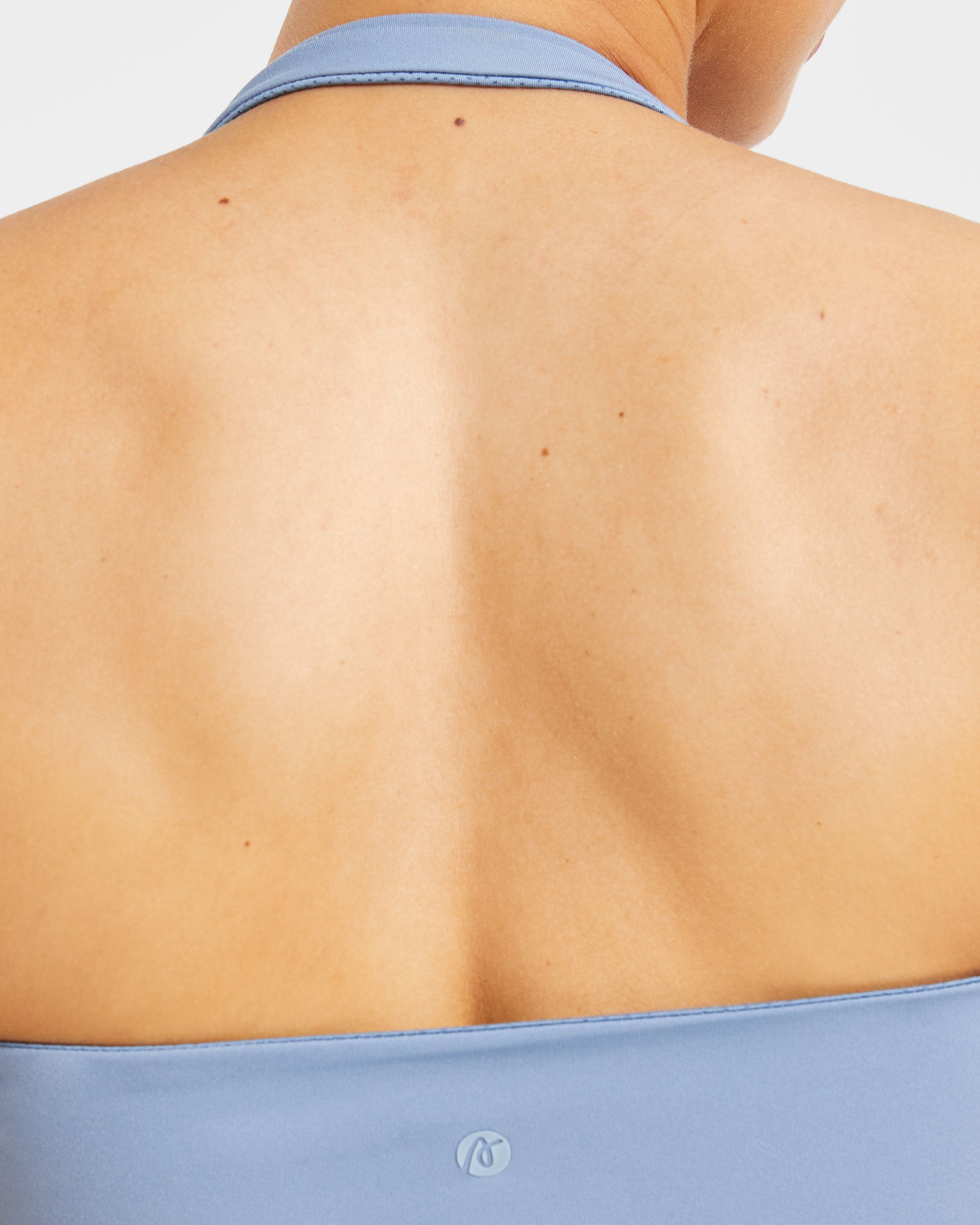 Staple Halterneck Crop Top - Slate Blauw