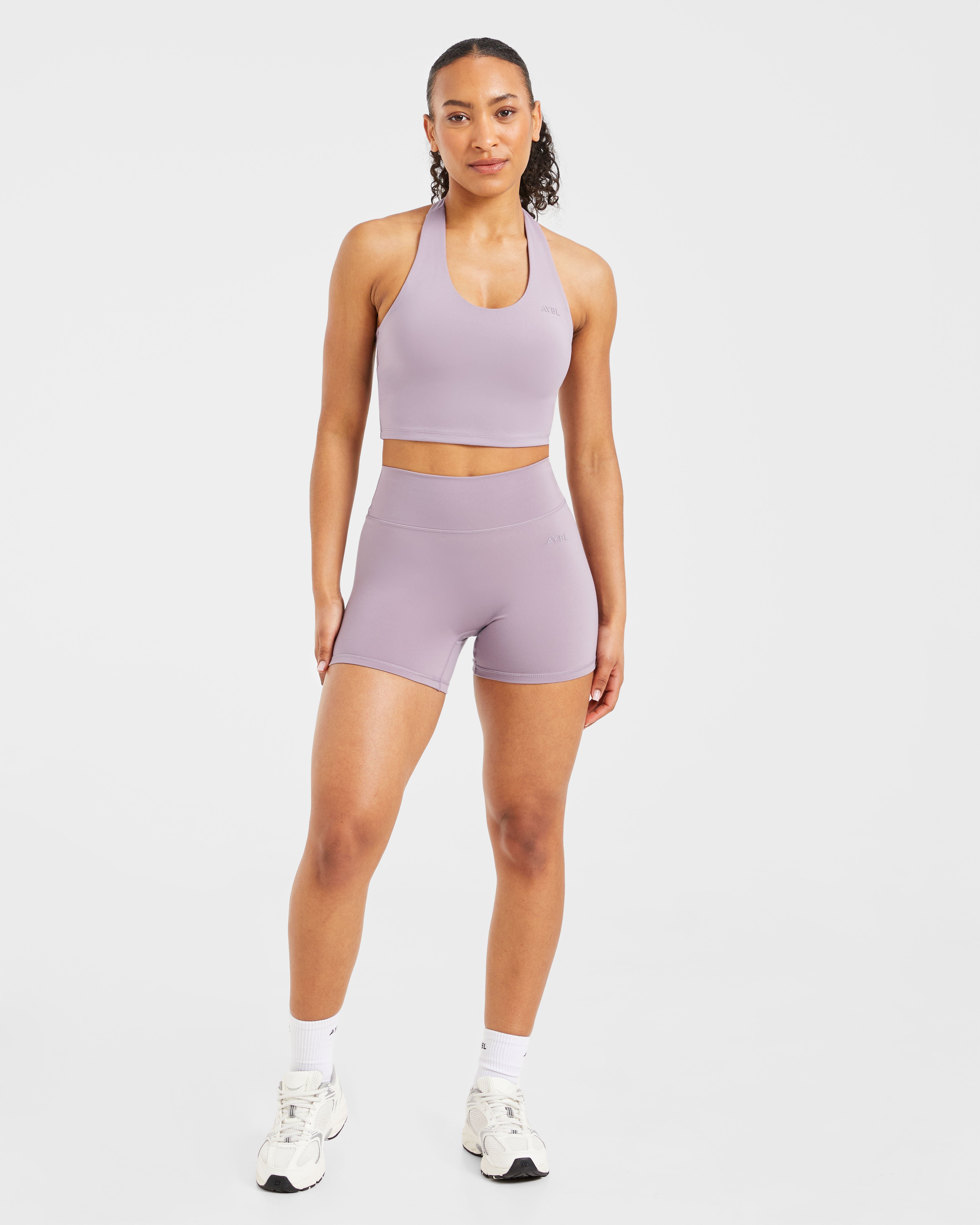 Staple Halterneck Crop Top - Mauve Paars