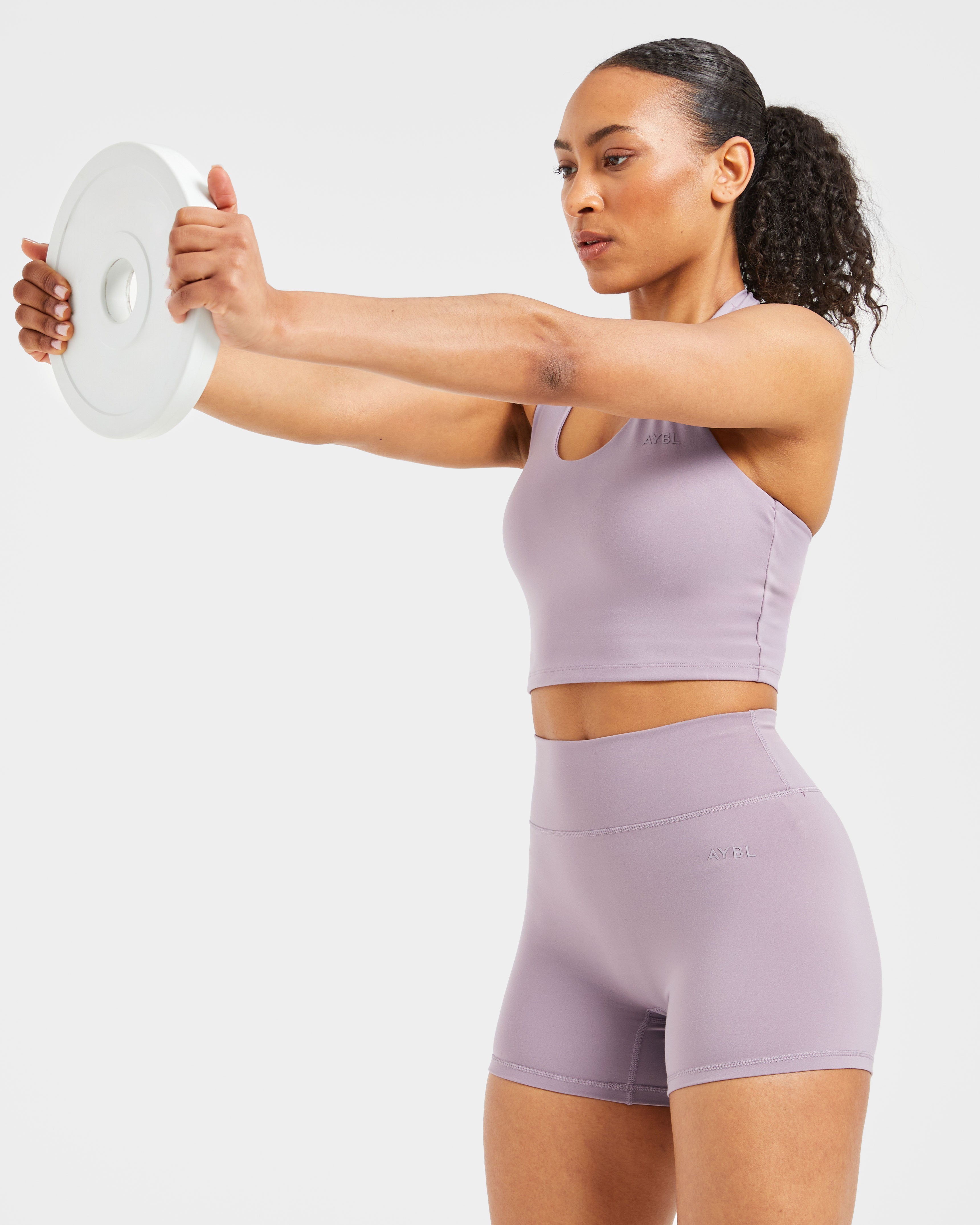 Staple Halterneck Crop Top - Mauve Paars