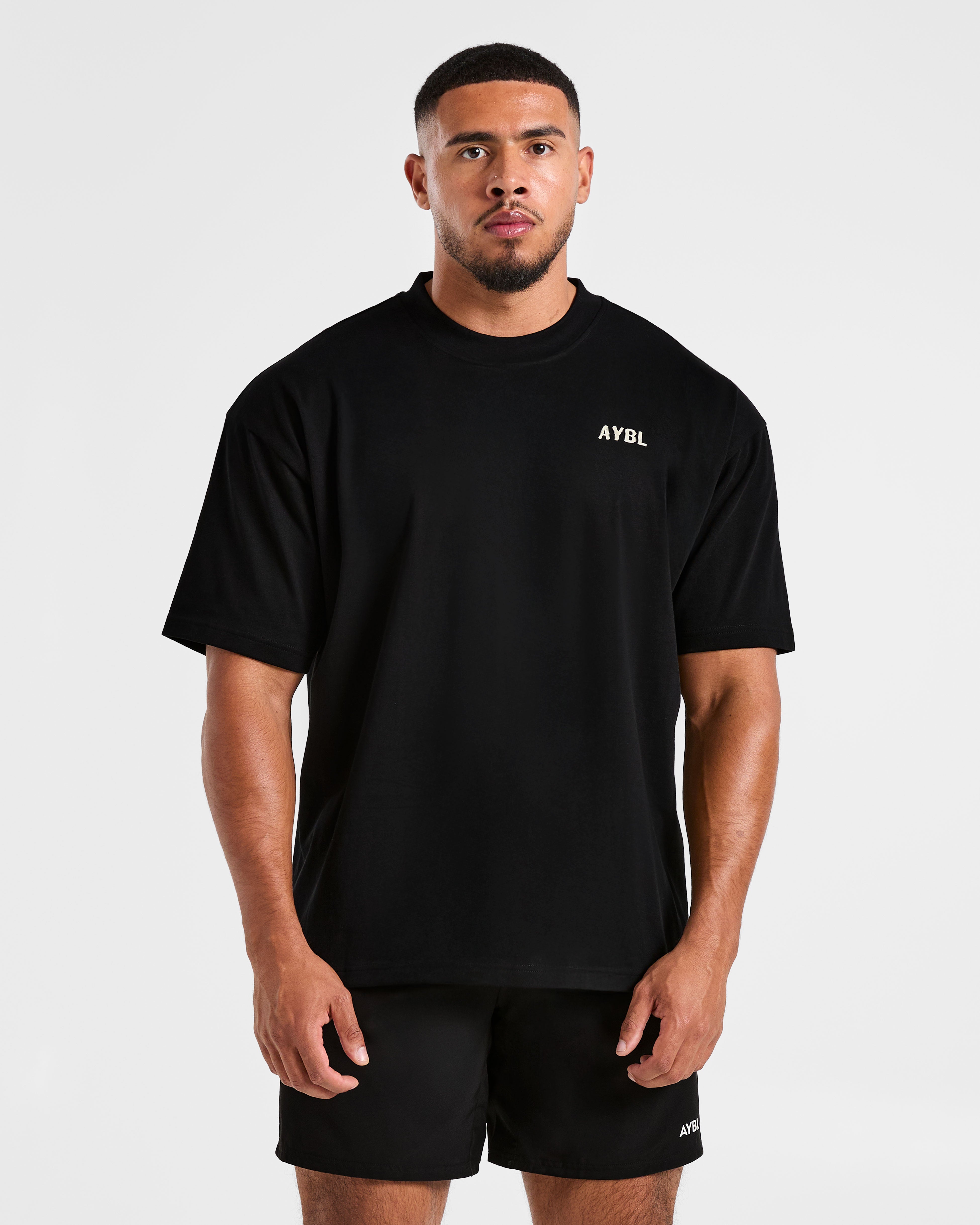 Lift Heavy Oversized T Shirt - Zwart/Off Wit