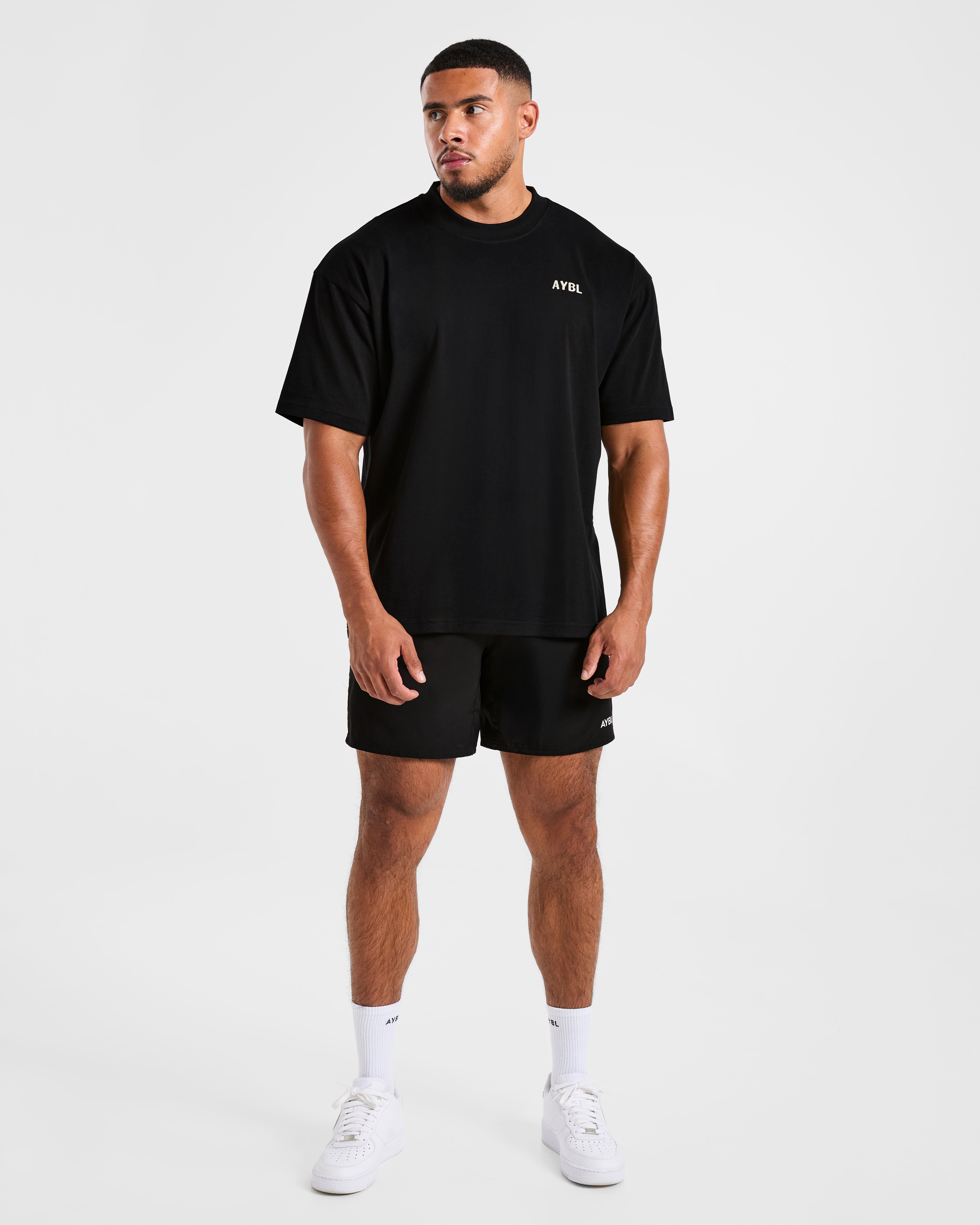 Lift Heavy Oversized T Shirt - Zwart/Off Wit