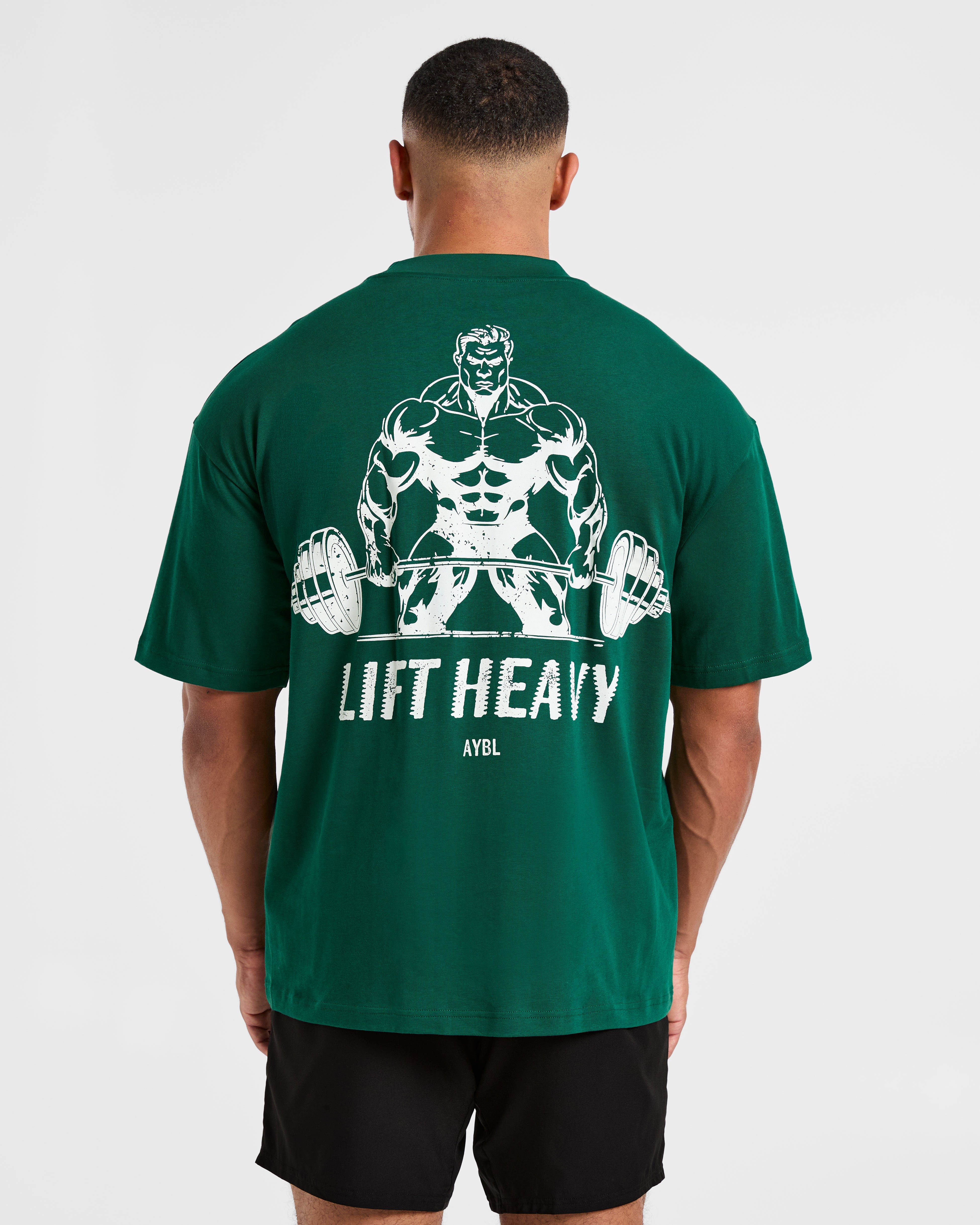 Lift Heavy Oversized T Shirt - Forest Groen