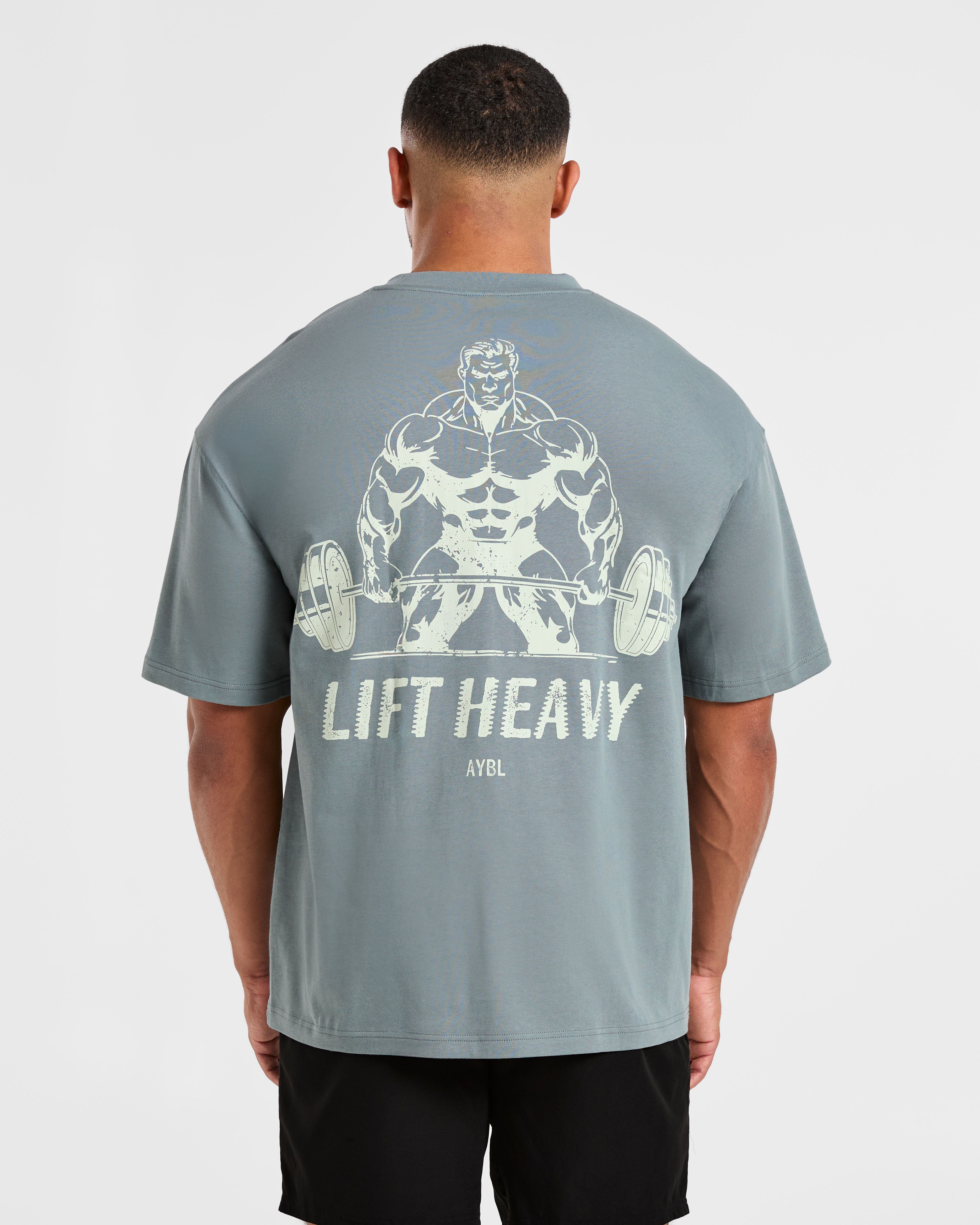 Lift Heavy Oversized T Shirt - Slate Blauw