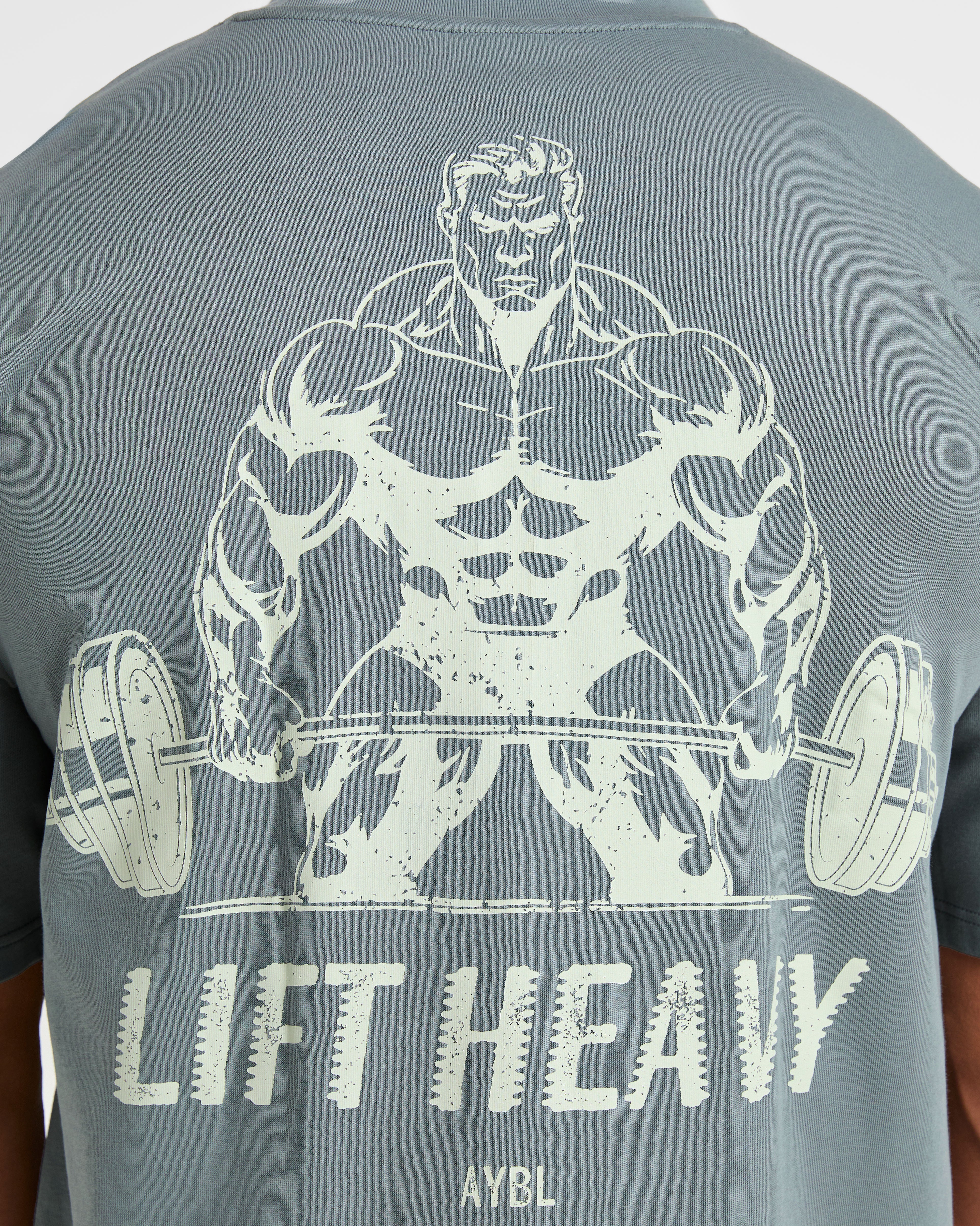 Lift Heavy Oversized T Shirt - Slate Blauw