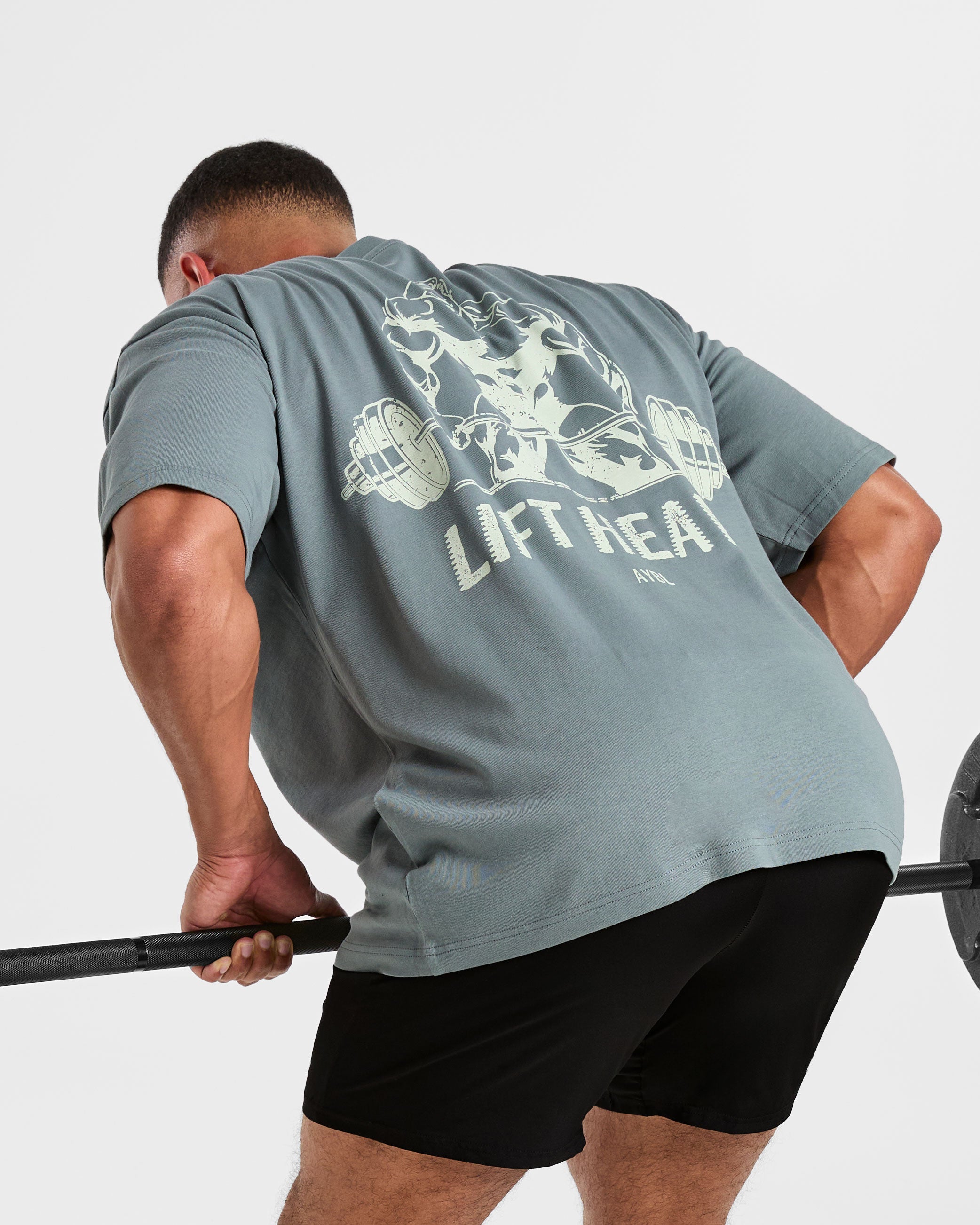 Lift Heavy Oversized T Shirt - Slate Blauw