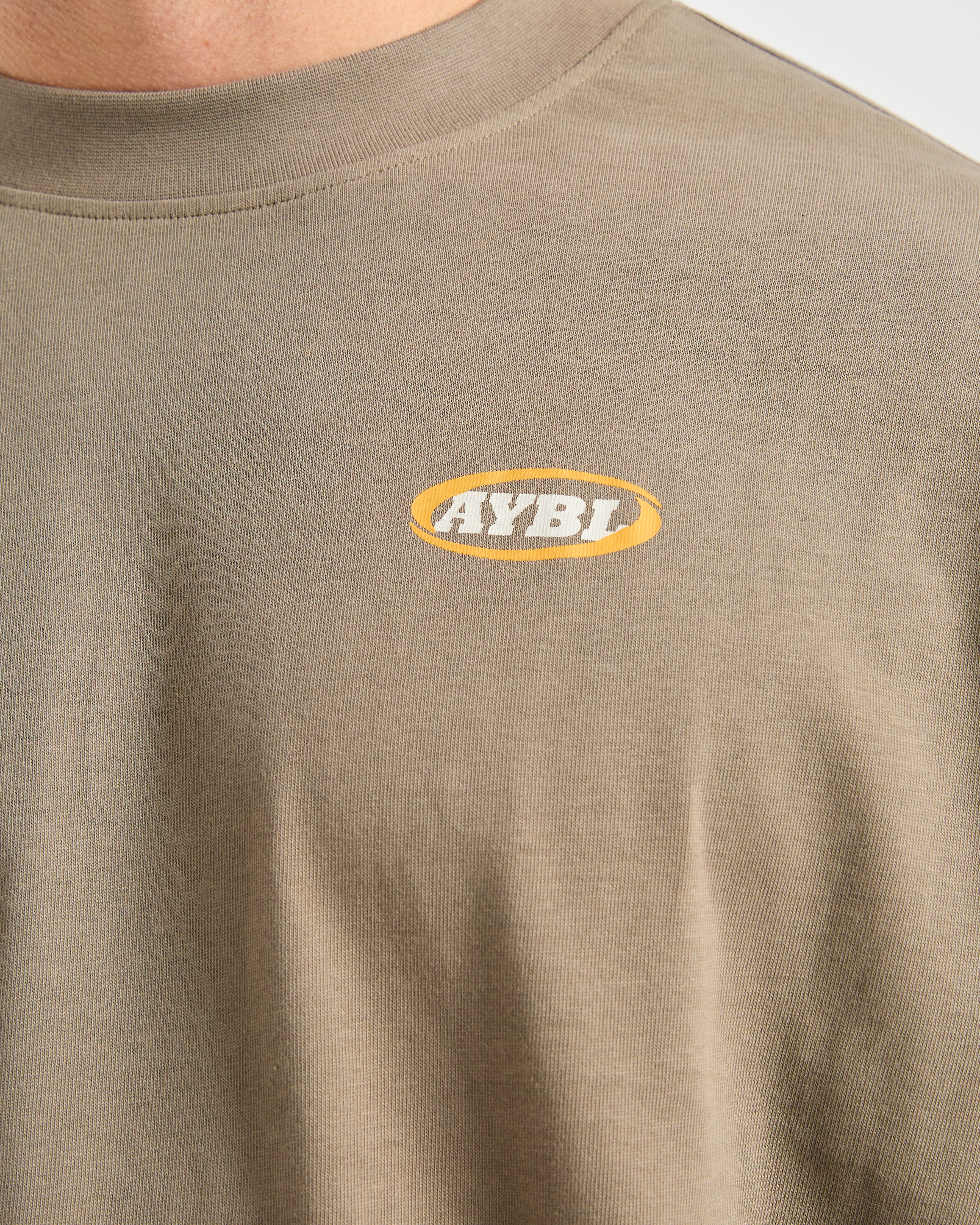 Athletics Script Oversized T Shirt - Olive Sand