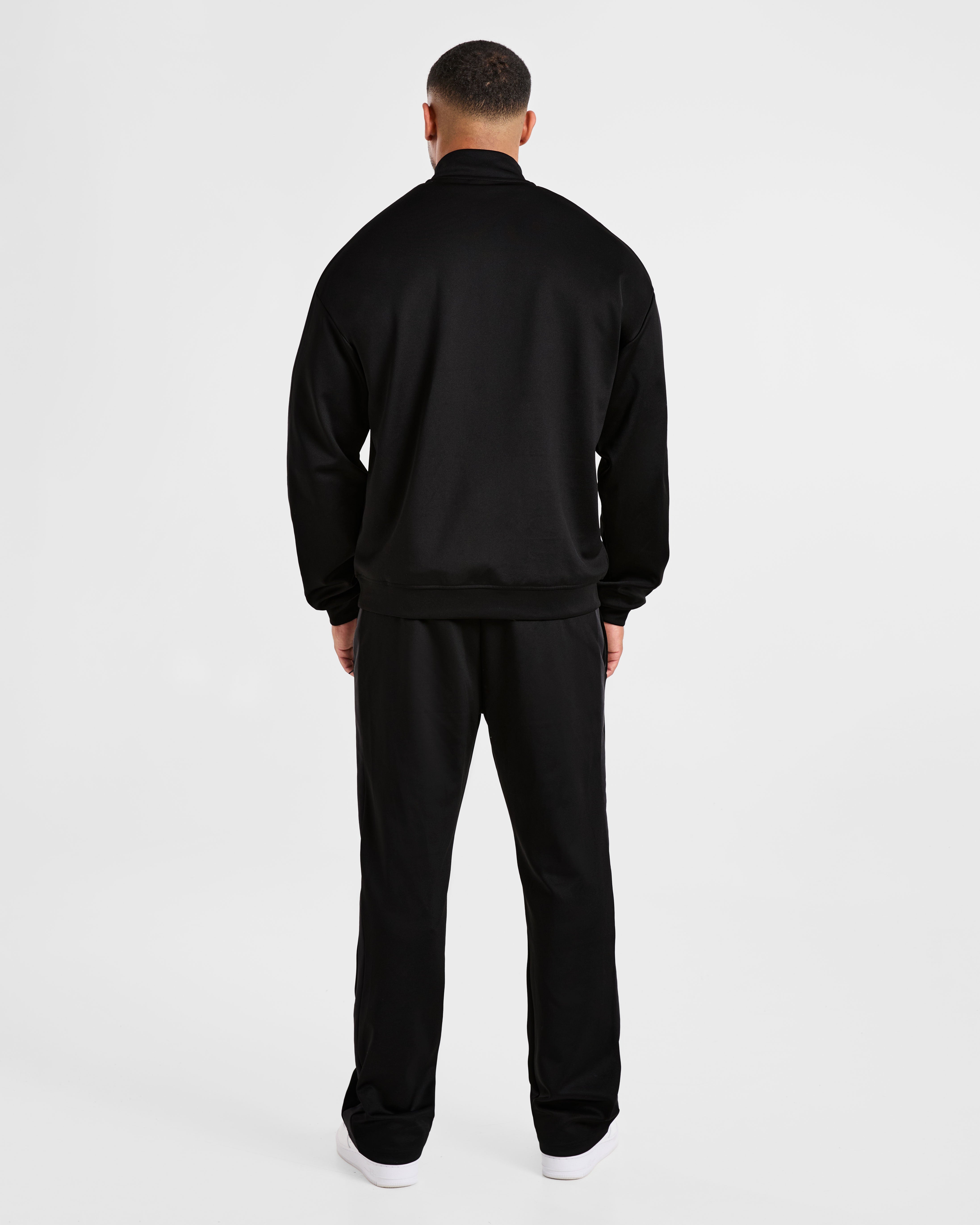 Classic Track 1/4 Zip Pullover - Zwart/Charcoal