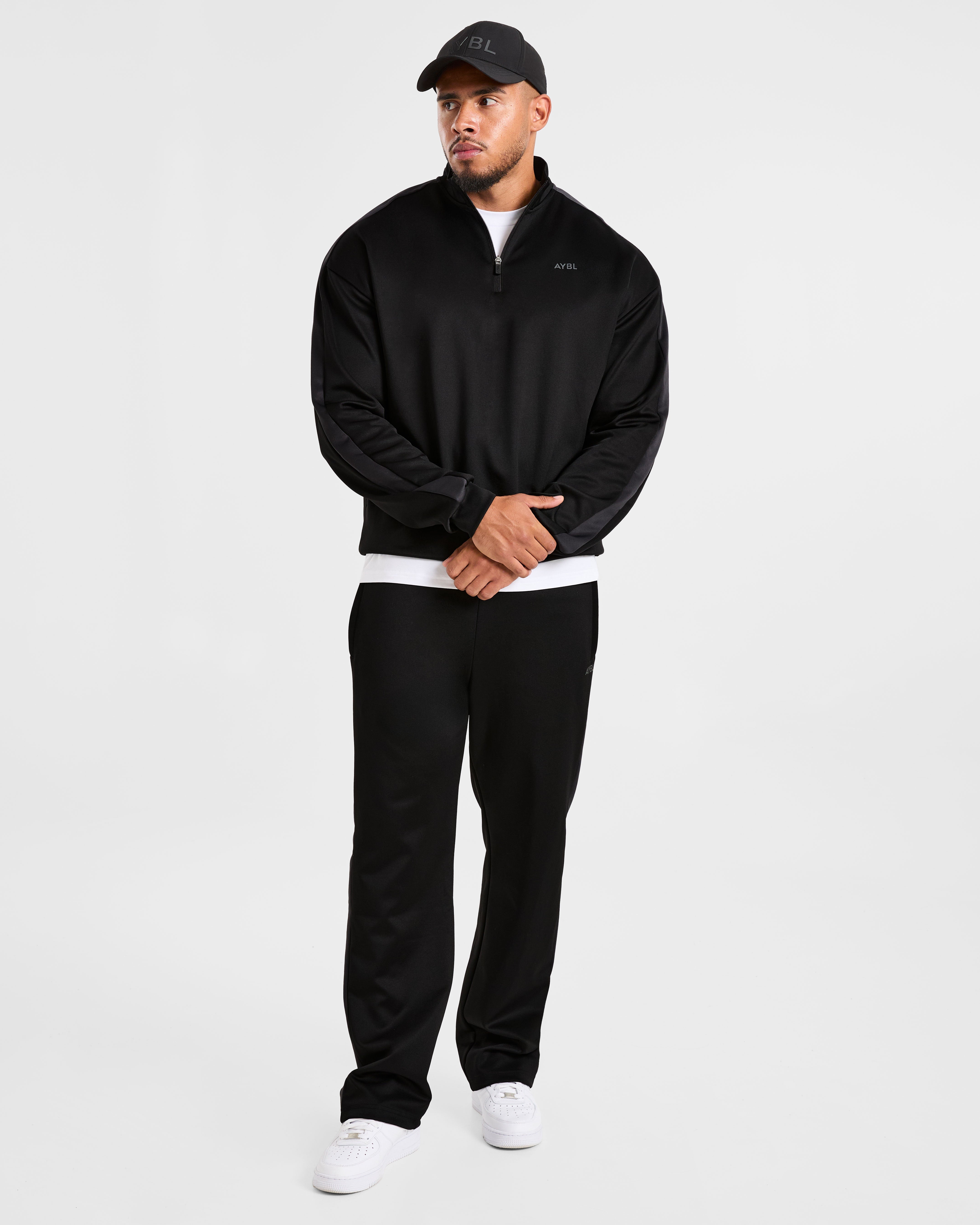 Classic Track Straight Leg Joggers - Zwart/Charcoal