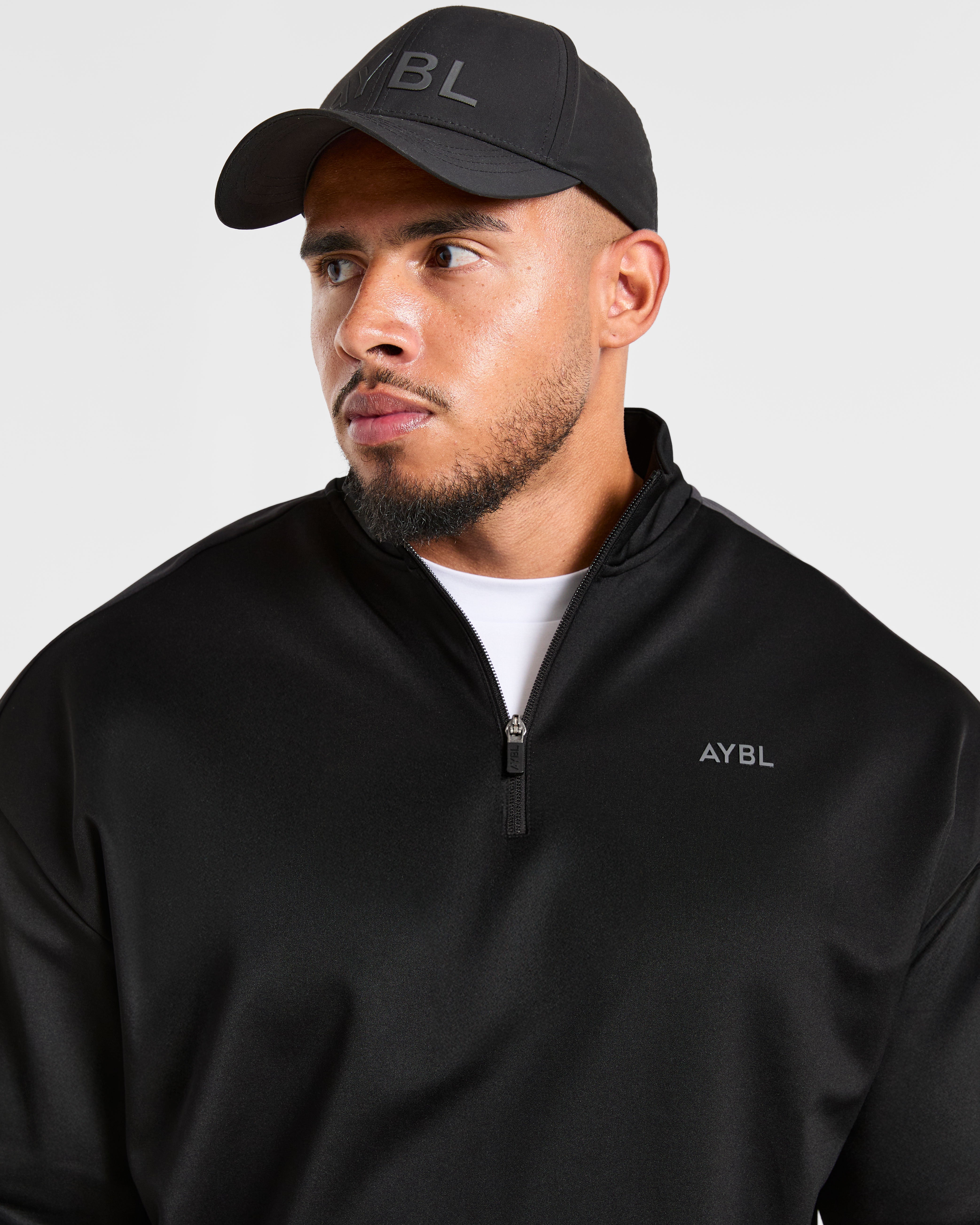 Classic Track 1/4 Zip Pullover - Zwart/Charcoal