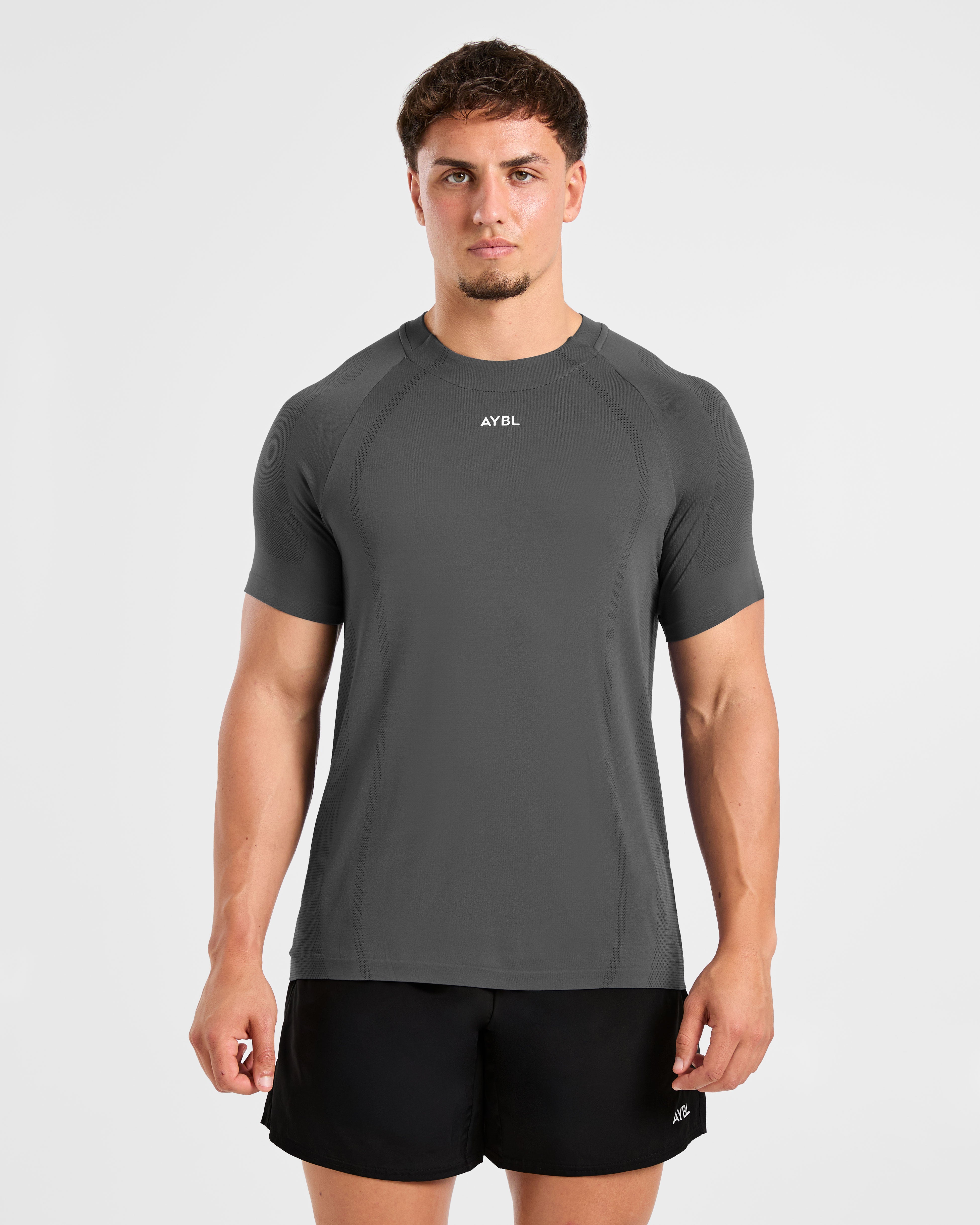 Attain Seamless T Shirt - Storm Grijs