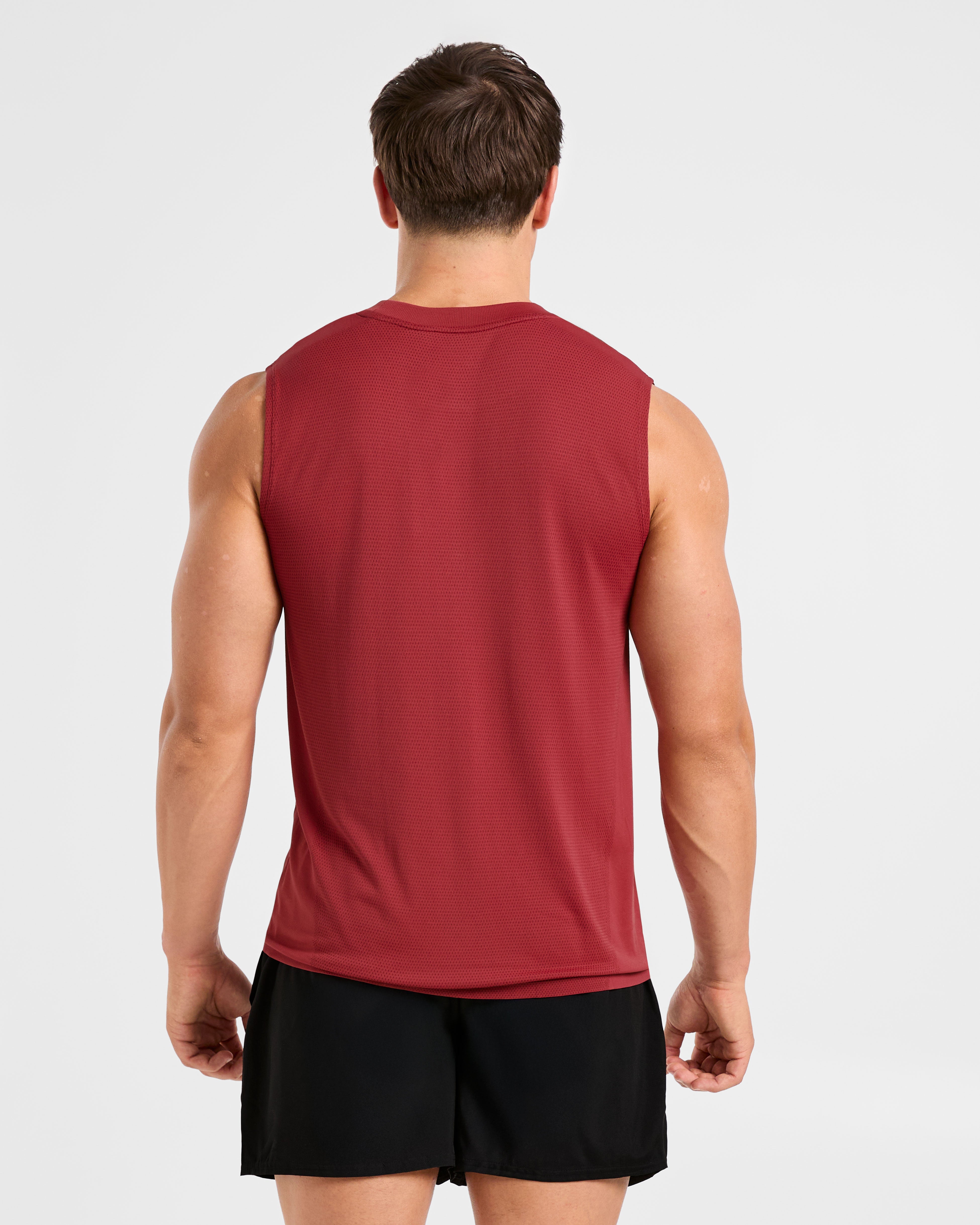 Attain Seamless Vest - Maroon Rood