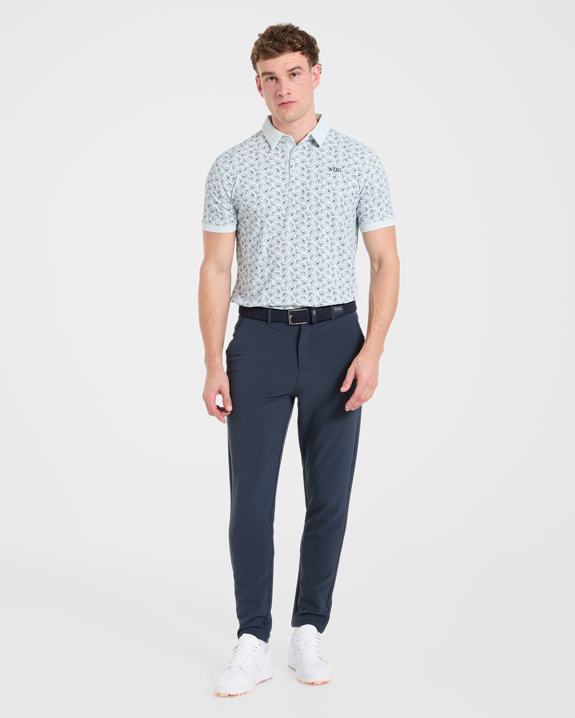 Precision Camellias Polo - Ice Blauw
