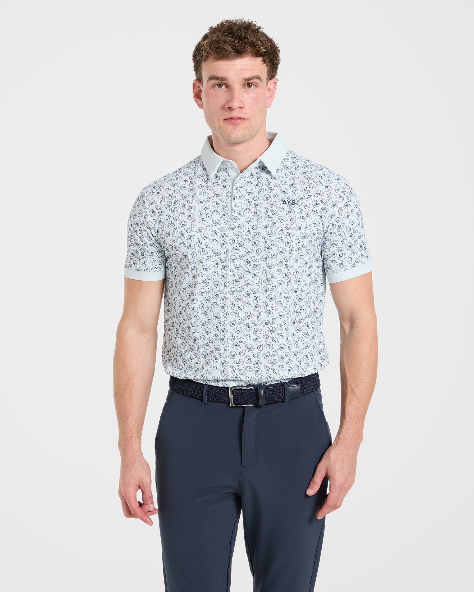 Precision Camellias Polo - Ice Blauw