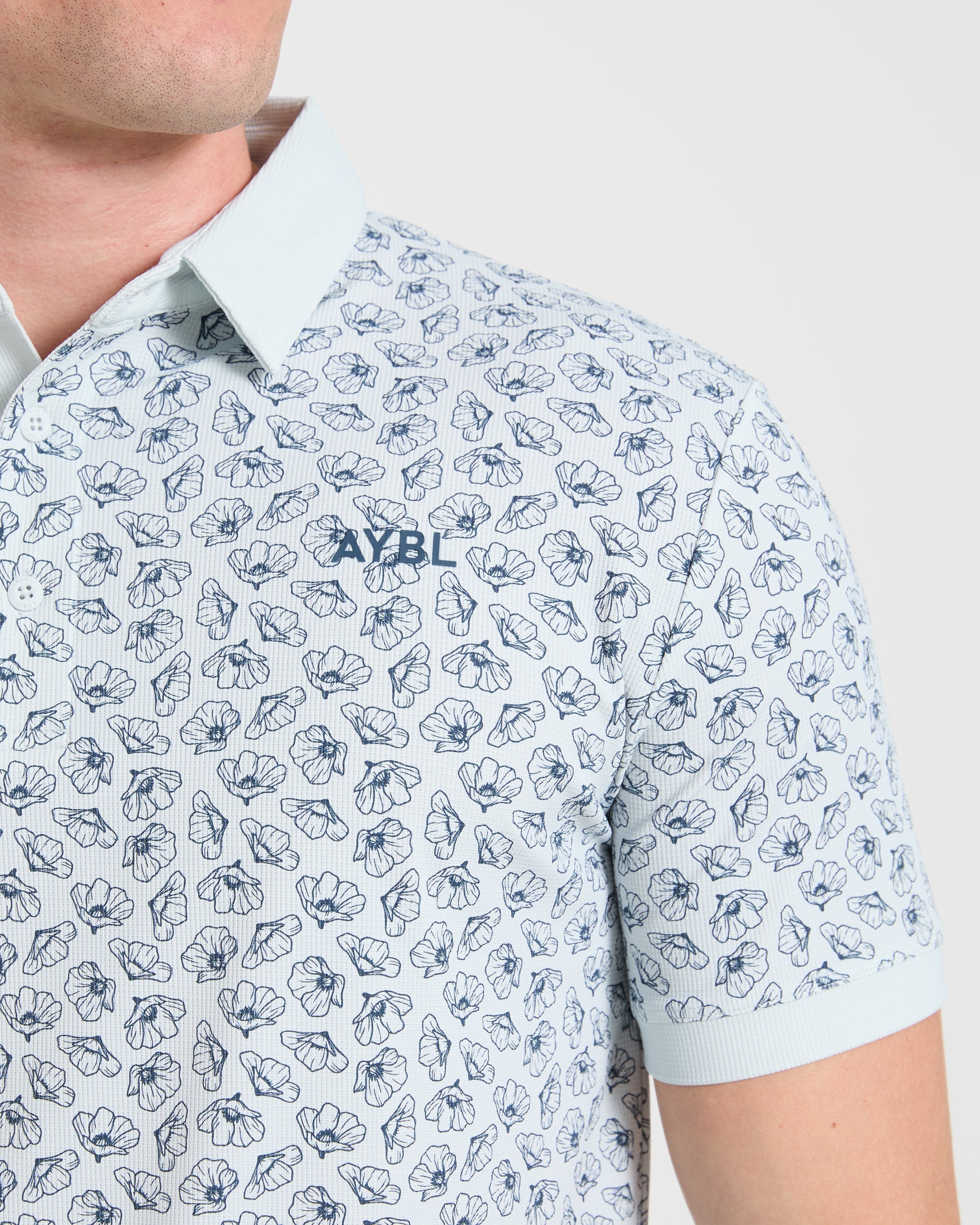 Precision Camellias Polo - Ice Blauw