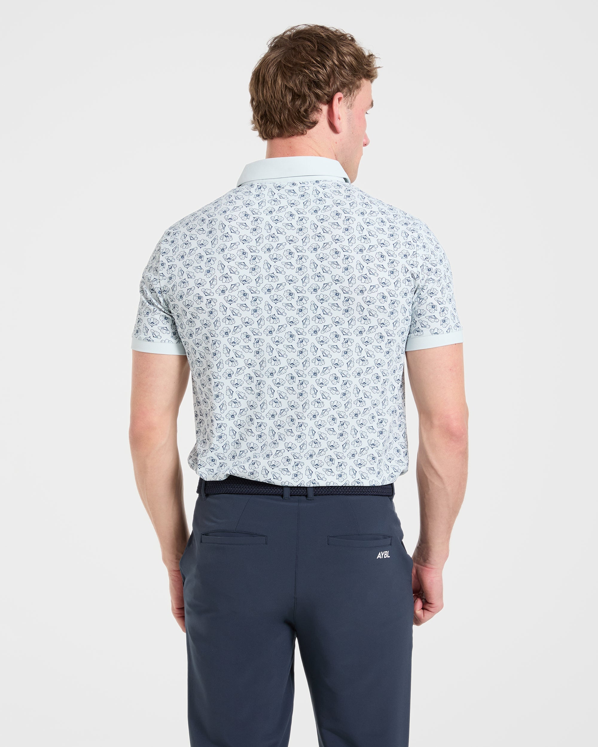 Precision Camellias Polo - Ice Blauw