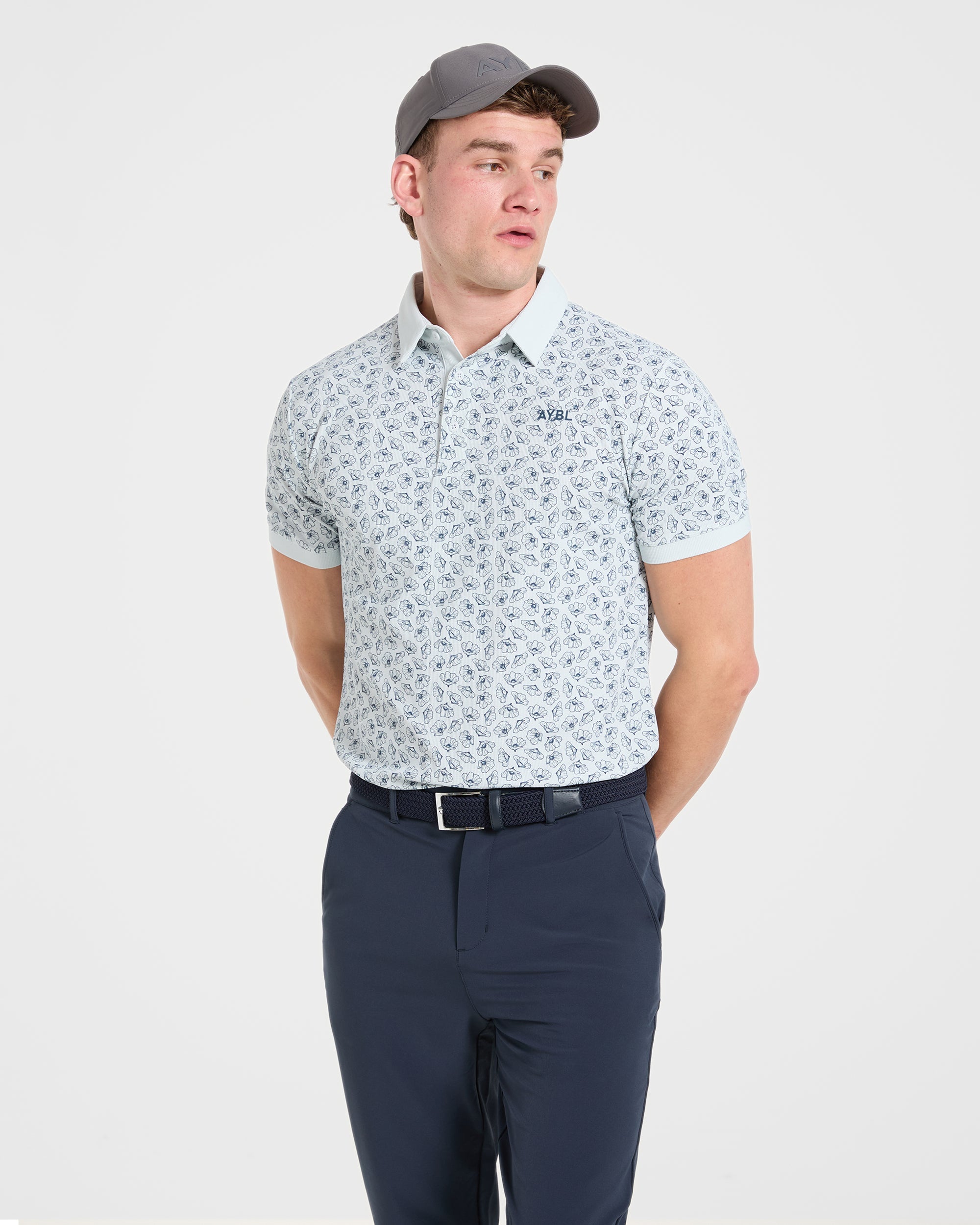 Precision Camellias Polo - Ice Blauw
