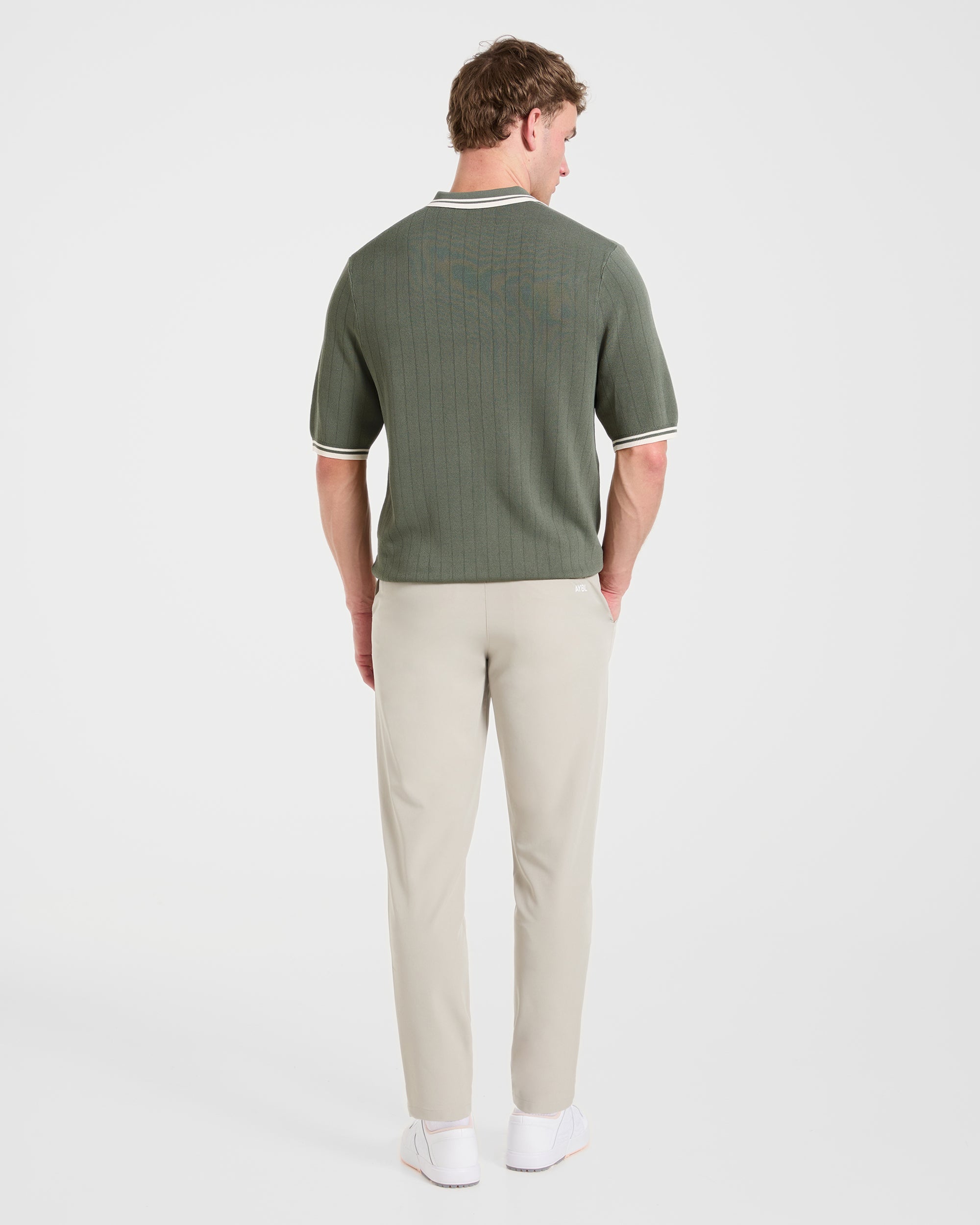 Classic Knitted Polo - Hillside Groen