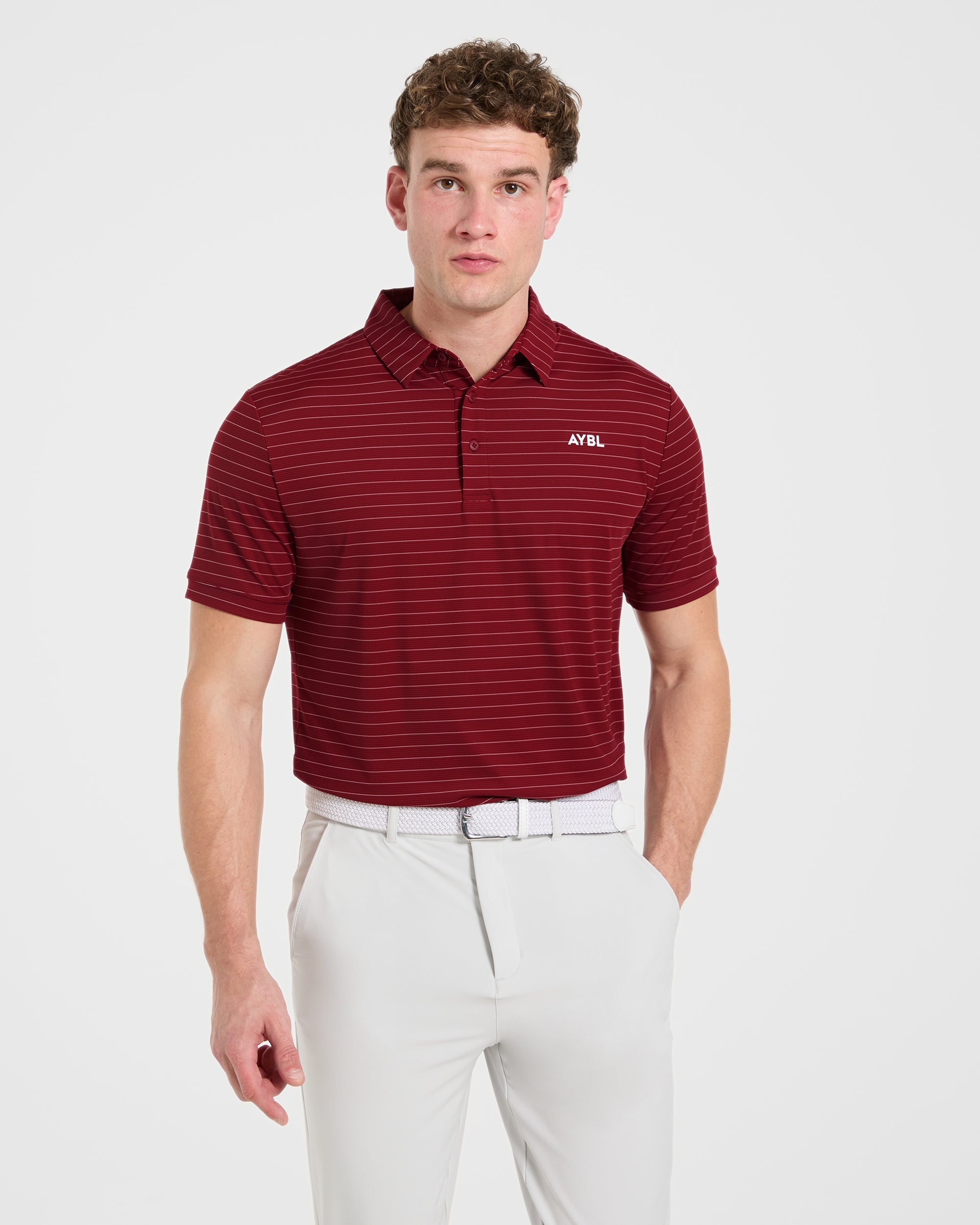 Classic Stripe Polo - Burgundy Rot