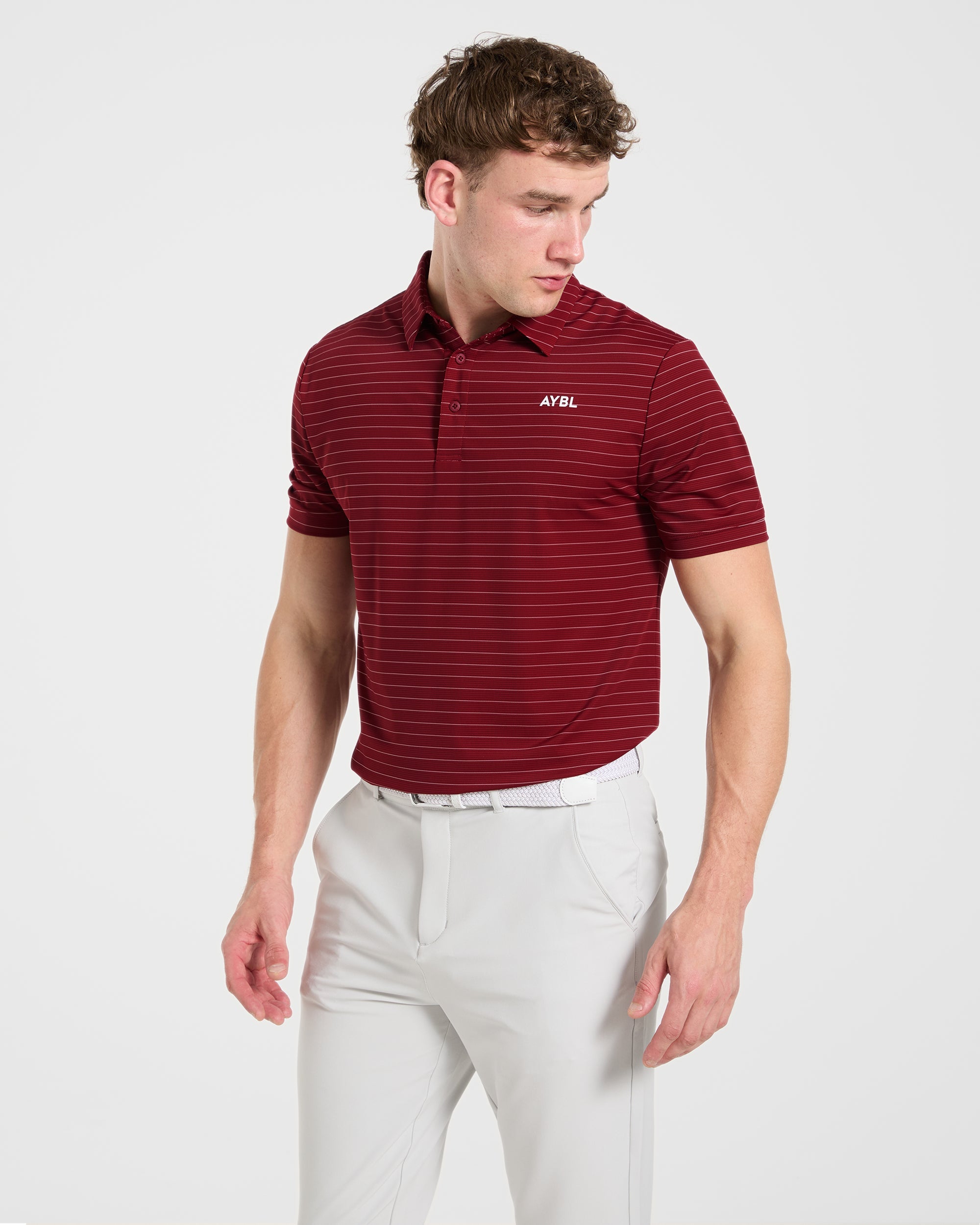 Classic Stripe Polo - Burgundy Rot