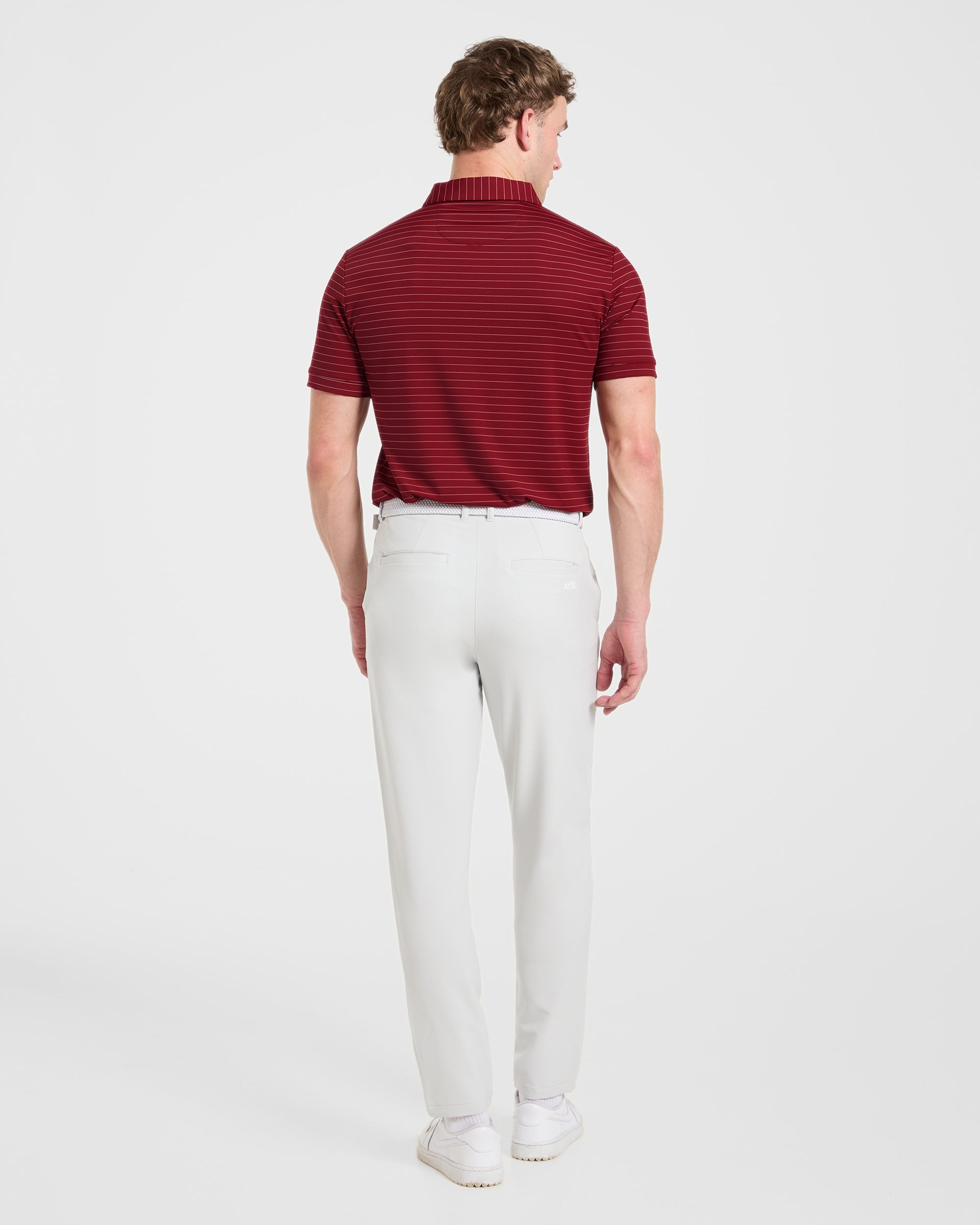 Classic Stripe Polo - Burgundy Rot