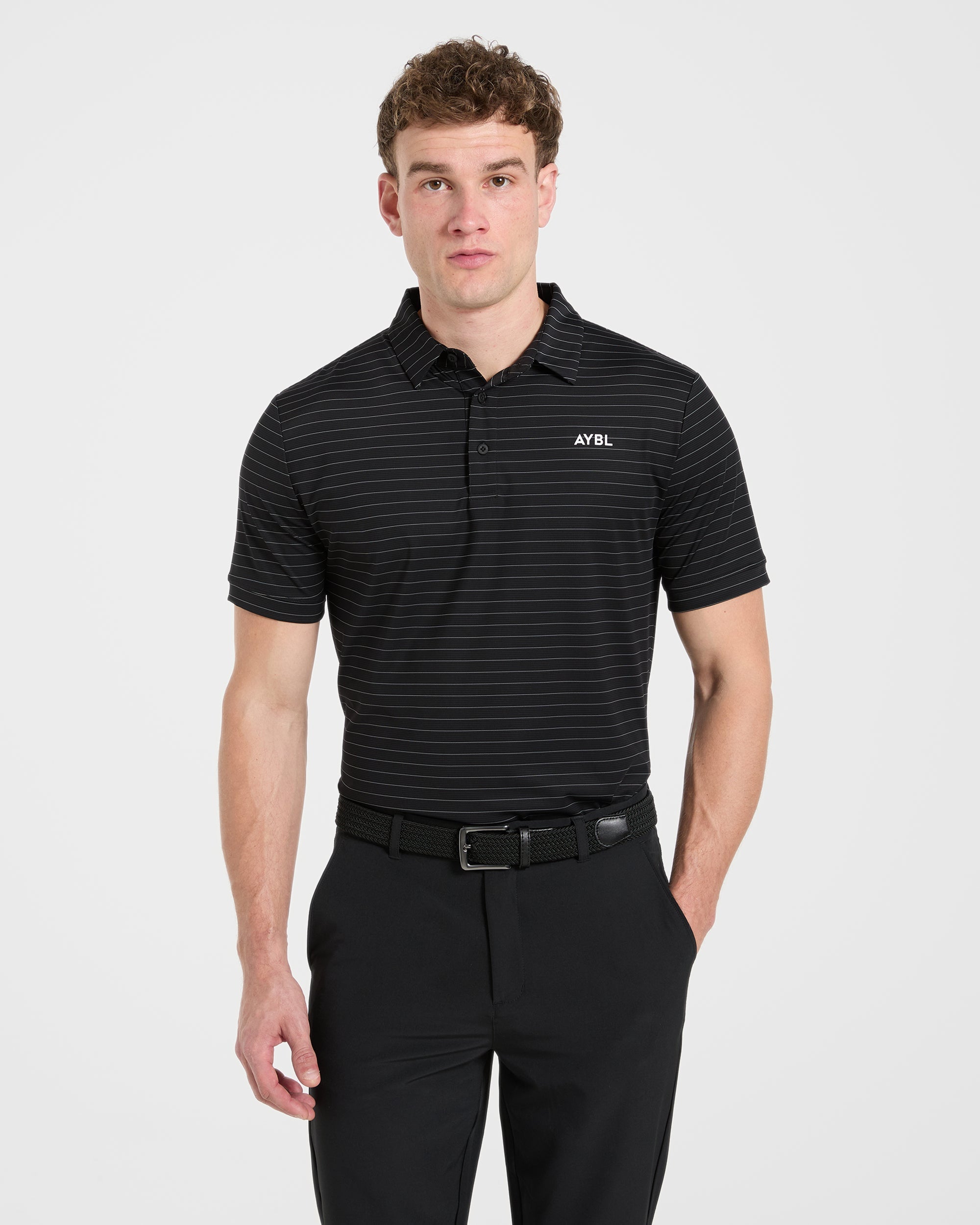 Classic Stripe Polo - Schwarz
