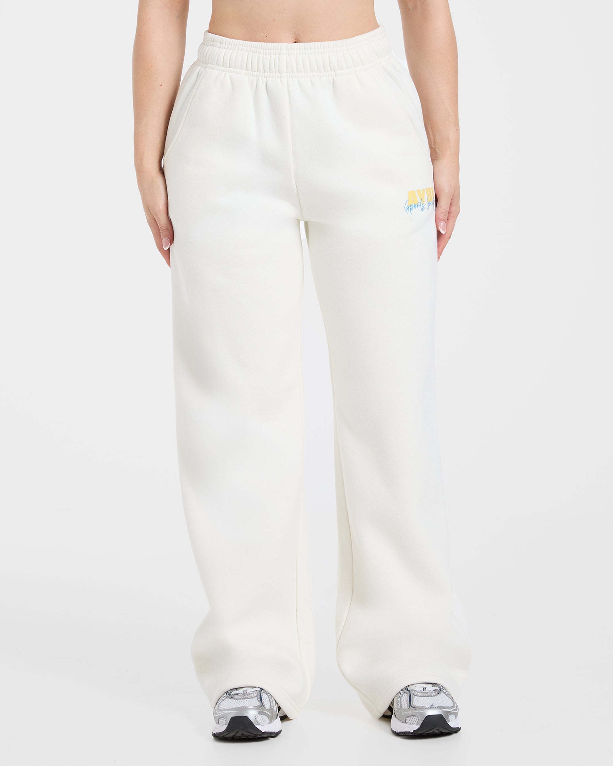 Sports Society Oversized Straight Leg Joggers - Off Wit